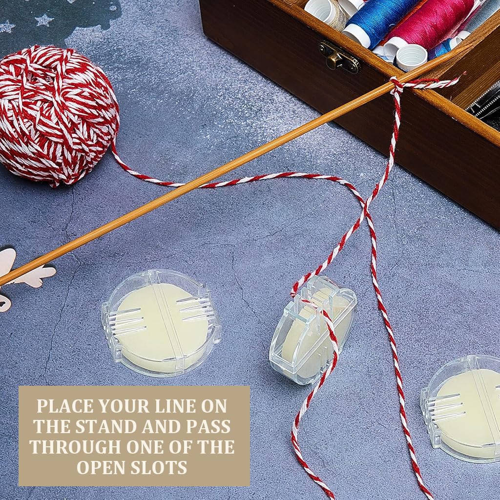 HASTHIP Thread Wax for Embroidery with Clear Case featuring 2×20g Natural Beeswax Discs