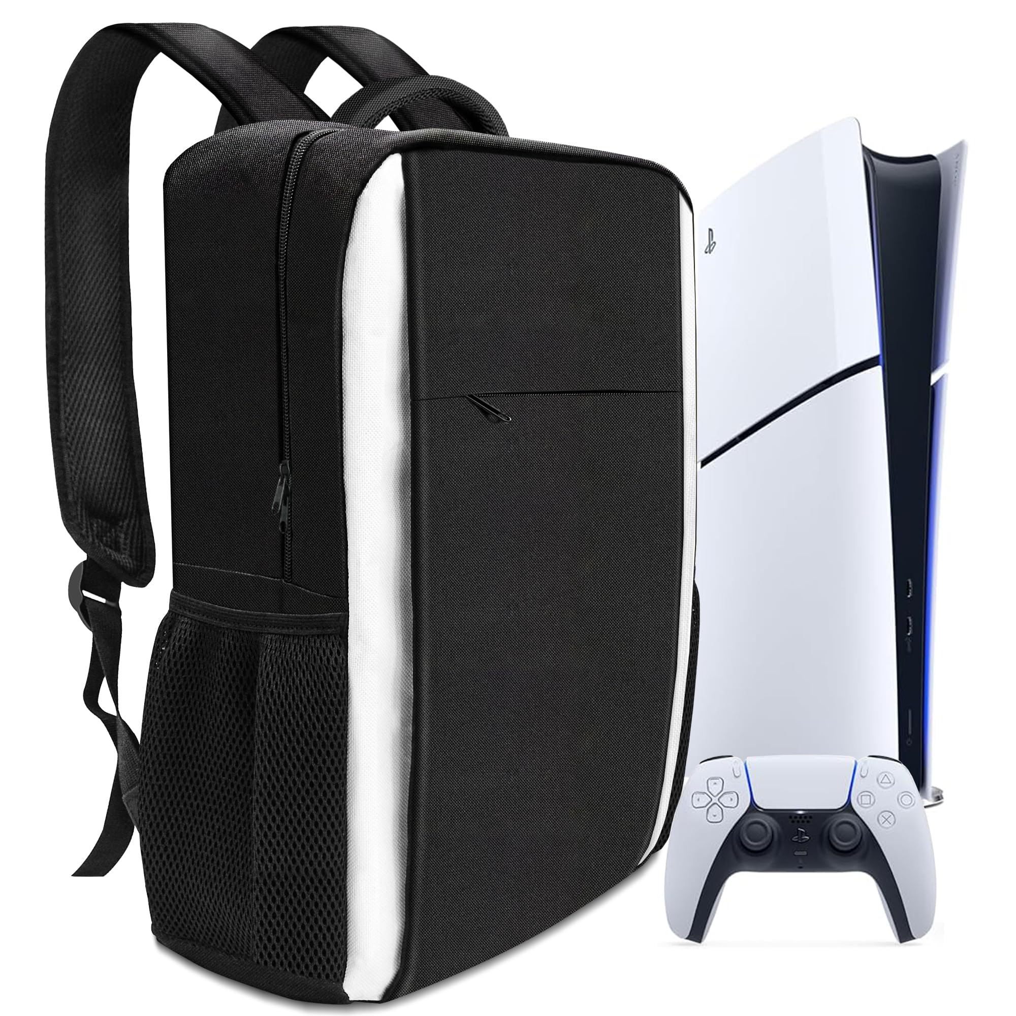 [Second-hand]ELEPHANTBOAT@ Game Backpack for PS5/PS5 Pro/PS5 Slim,Protective Travel Carrying Case with Large Capacity Storage for PlayStation 5 Console,Controllers Cables and Accessories - Black