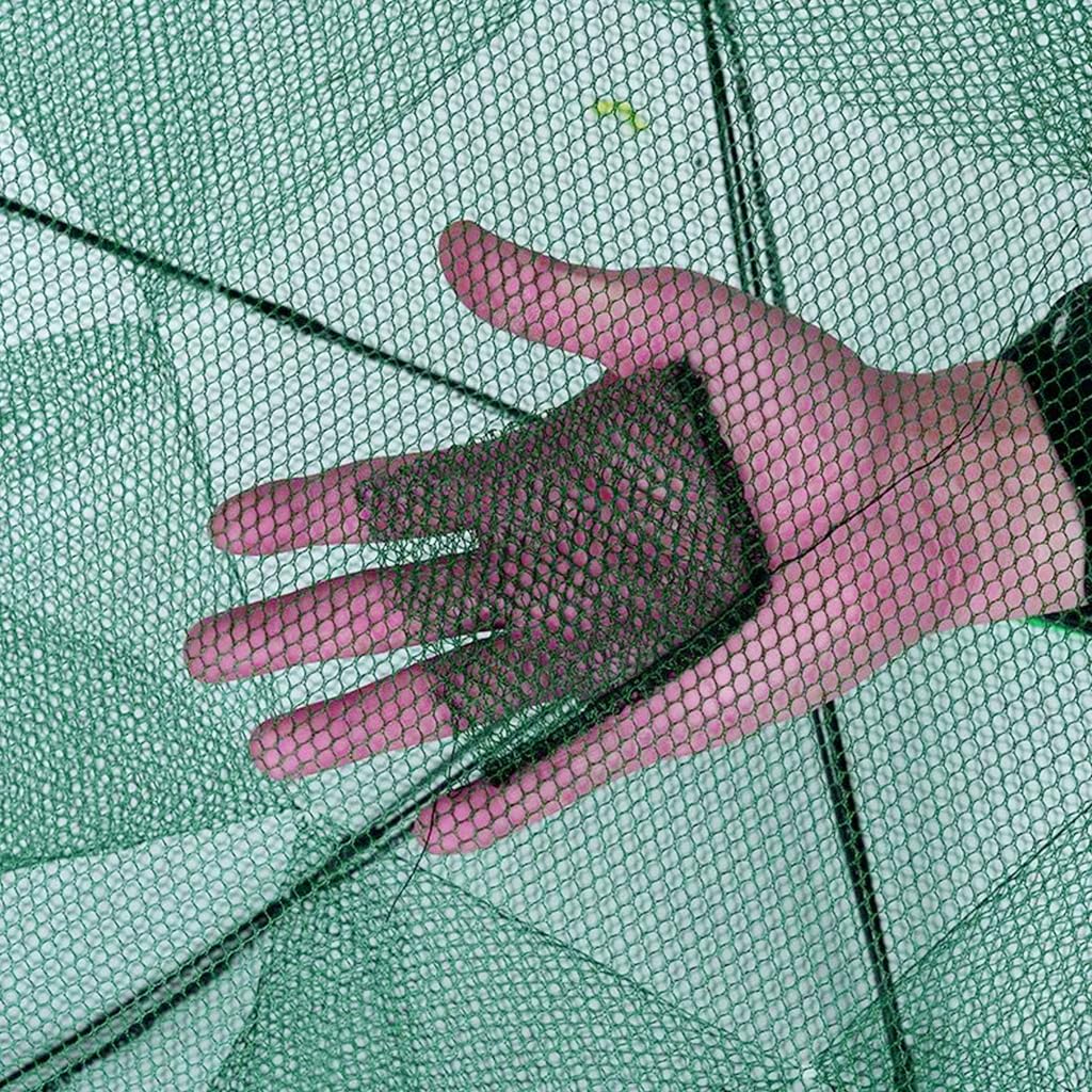 Proberos Foldable Fishing Net Trap for Crab and Shrimp with 6 Sides 6 Holes 95cm Diameter | Automatic Folding Nylon Mesh Cage