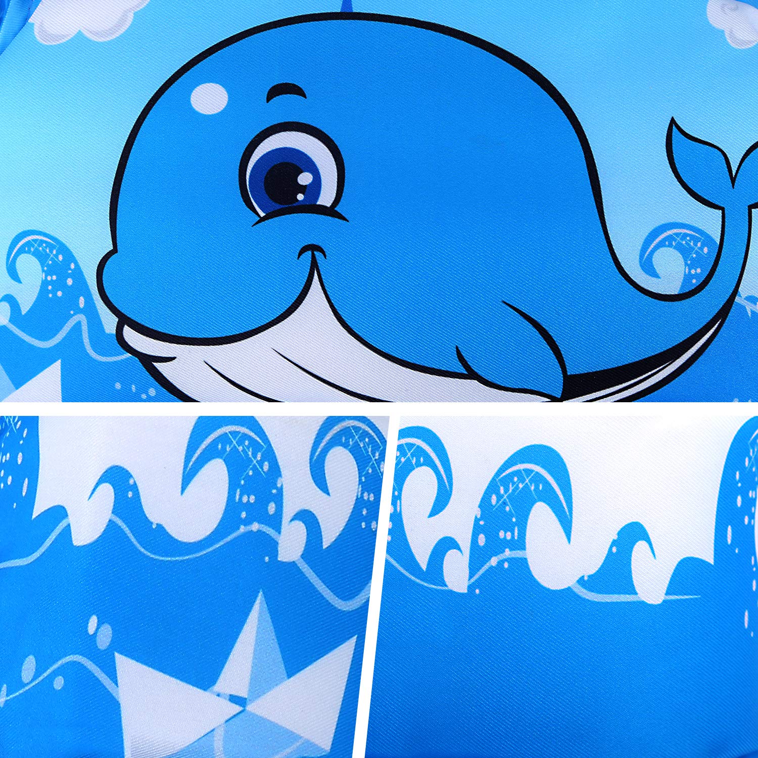 ZIBUYU Swimming Arm Bands for Kids 22–55 lbs with Quick Release Buckle and Soft PE Foam | Blue Safety Float Vest