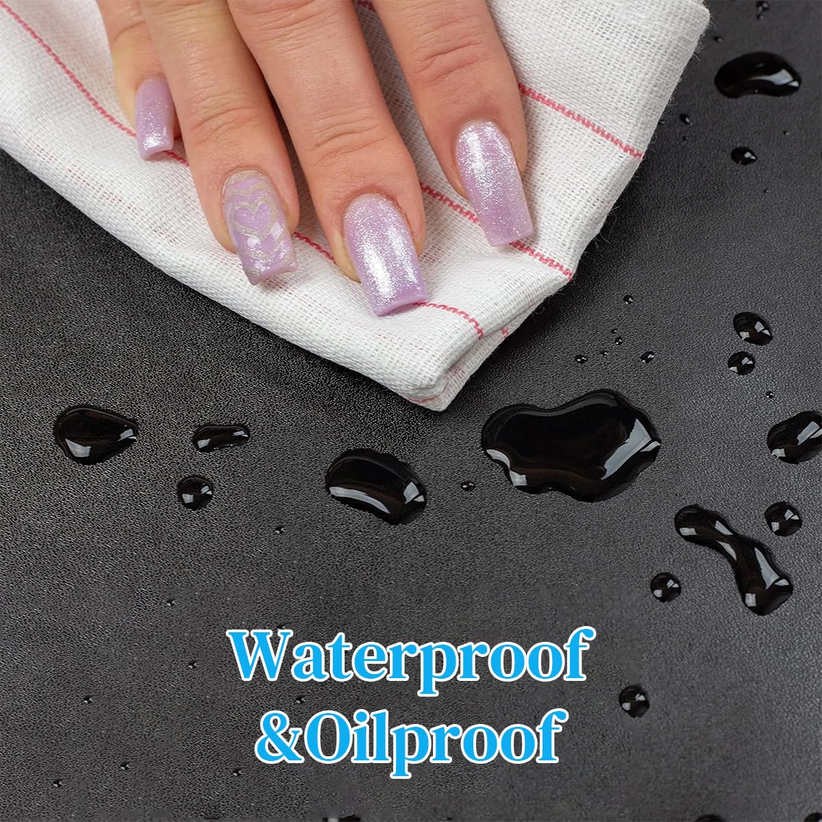 HASTHIP Apron for Dishwashing and Workshop with 43 in Length Featuring Cross Back Straps and PVC Vinyl Black