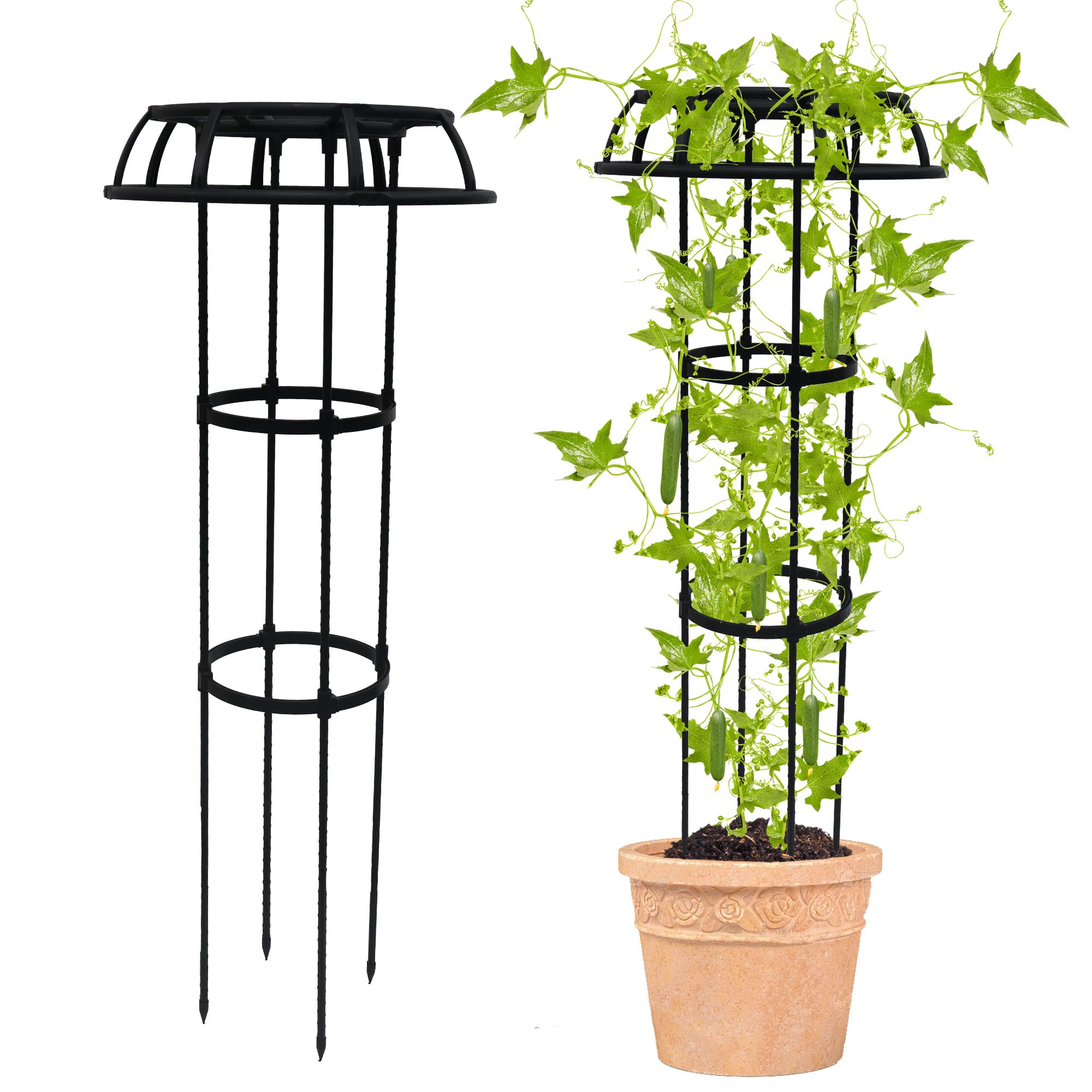 HASTHIP® 41''Standing Trellis for Plant Pot Climbing Plants Trellis Decorative Climbing Trellis DIY Assembly Upright Climbing Trellis for Plants Outdoor Indoor Plant Trellis for Flower Pots