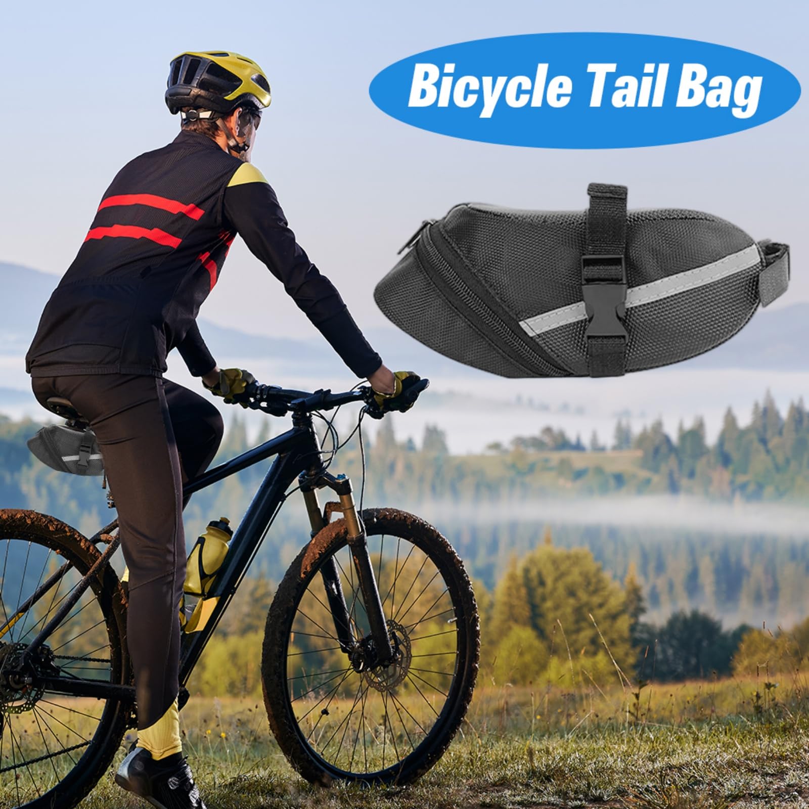 Proberos Bicycle Storage Bag for Under Saddle with 1 L Capacity and Quick Release Mount | 600D Oxford Waterproof Design