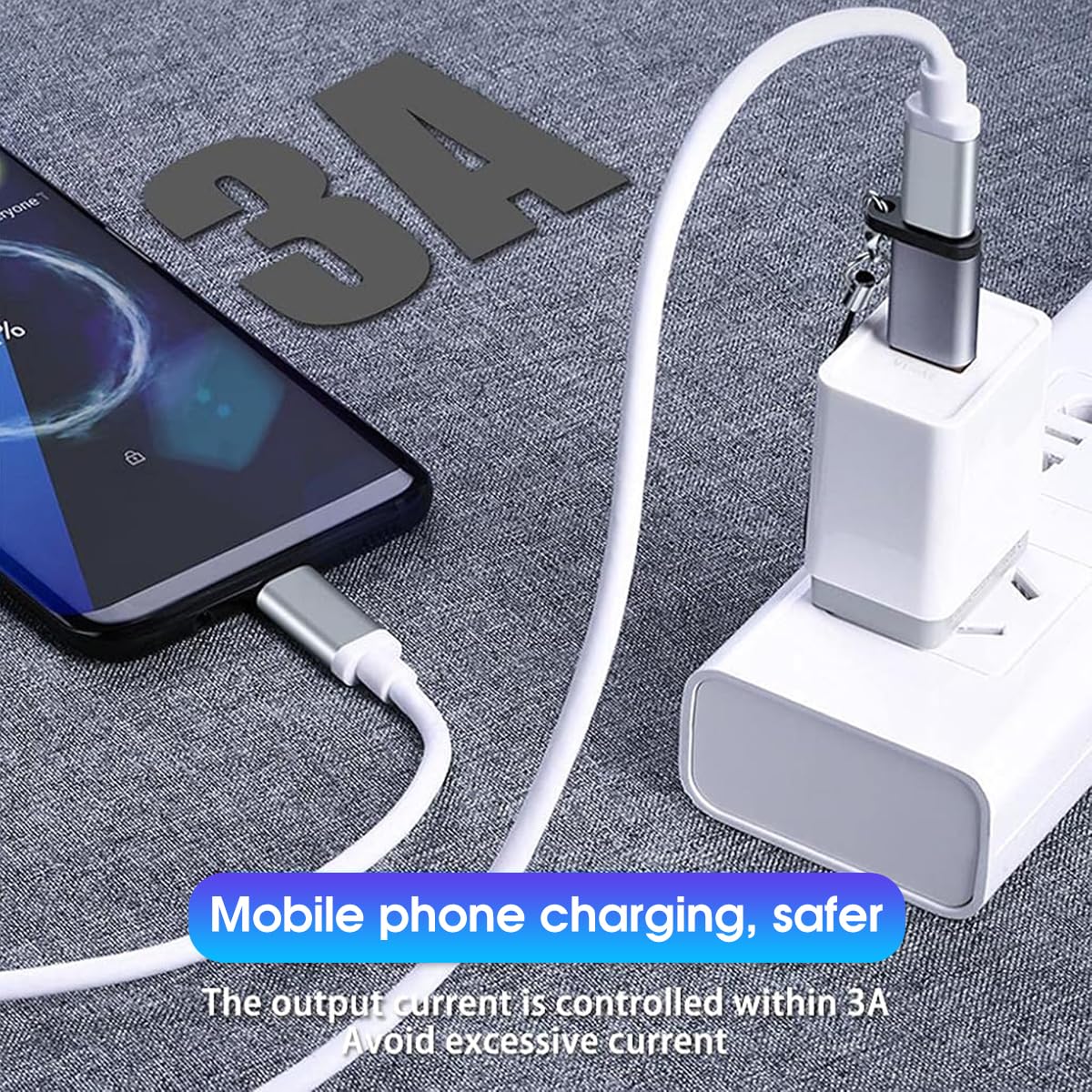 Verilux USB C to USB A Adapter for High Speed 5Gbps Data Transfer with PD Charging | Aluminum Alloy 3Pcs Set Featuring Lobster Clasp Keychain