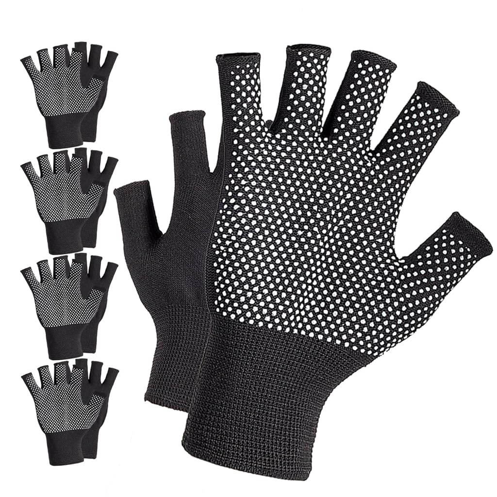 Proberos® 2 Pair Hockey Gloves Fingerless Player's Gloves Nylon Breathable Sport Gloves Anti-slip Palm Design Outdoor Gloves Riding Gloves Working Gloves Unisex Men Women Close-fit Gloves
