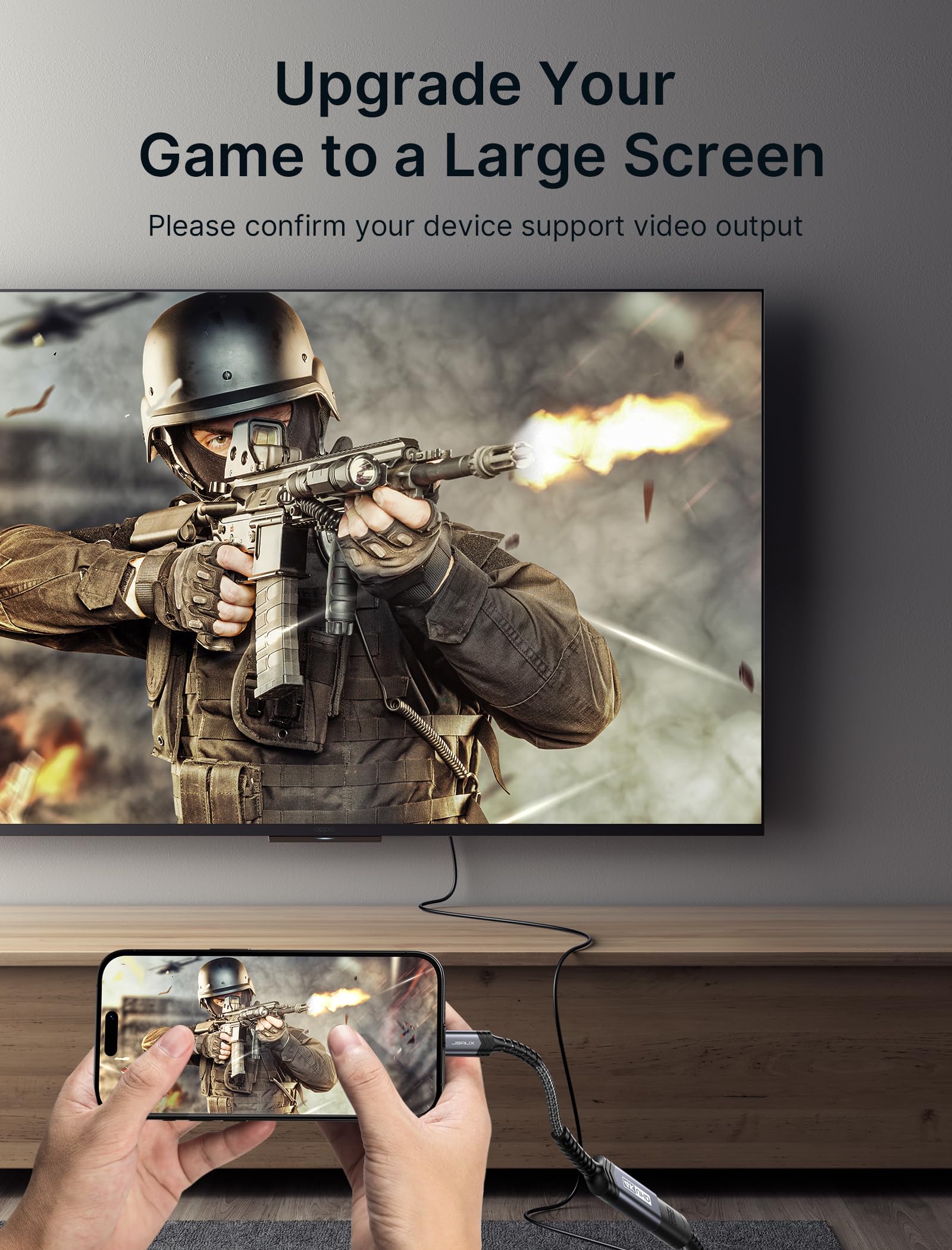 JSAUX USB Type C to HDMI Adapter 4K@30Hz with Anti Interference Design and Aluminum Housing