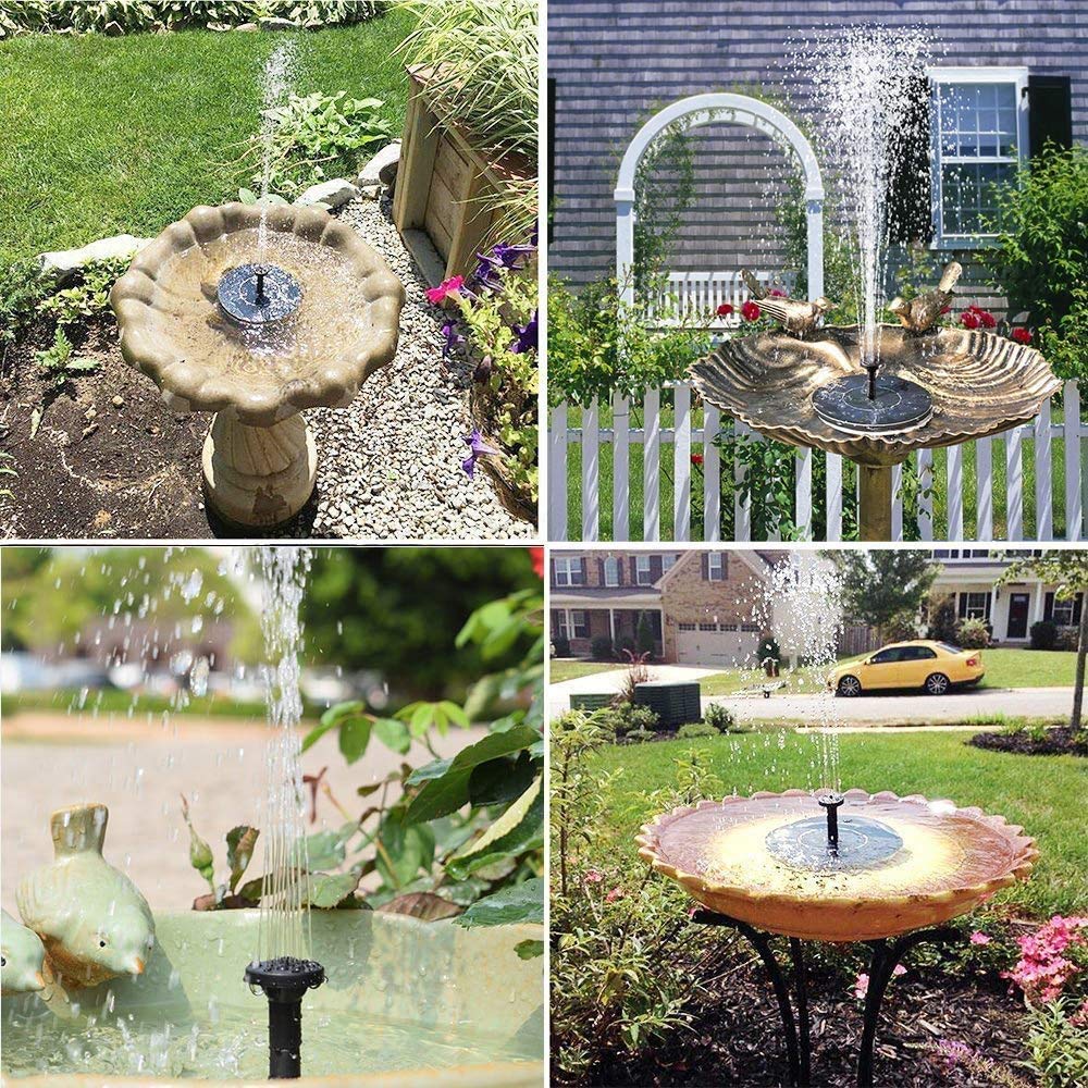 Verilux Solar Fountain for Garden and Pond with 7V 1.4W Panel featuring Brushless Motor