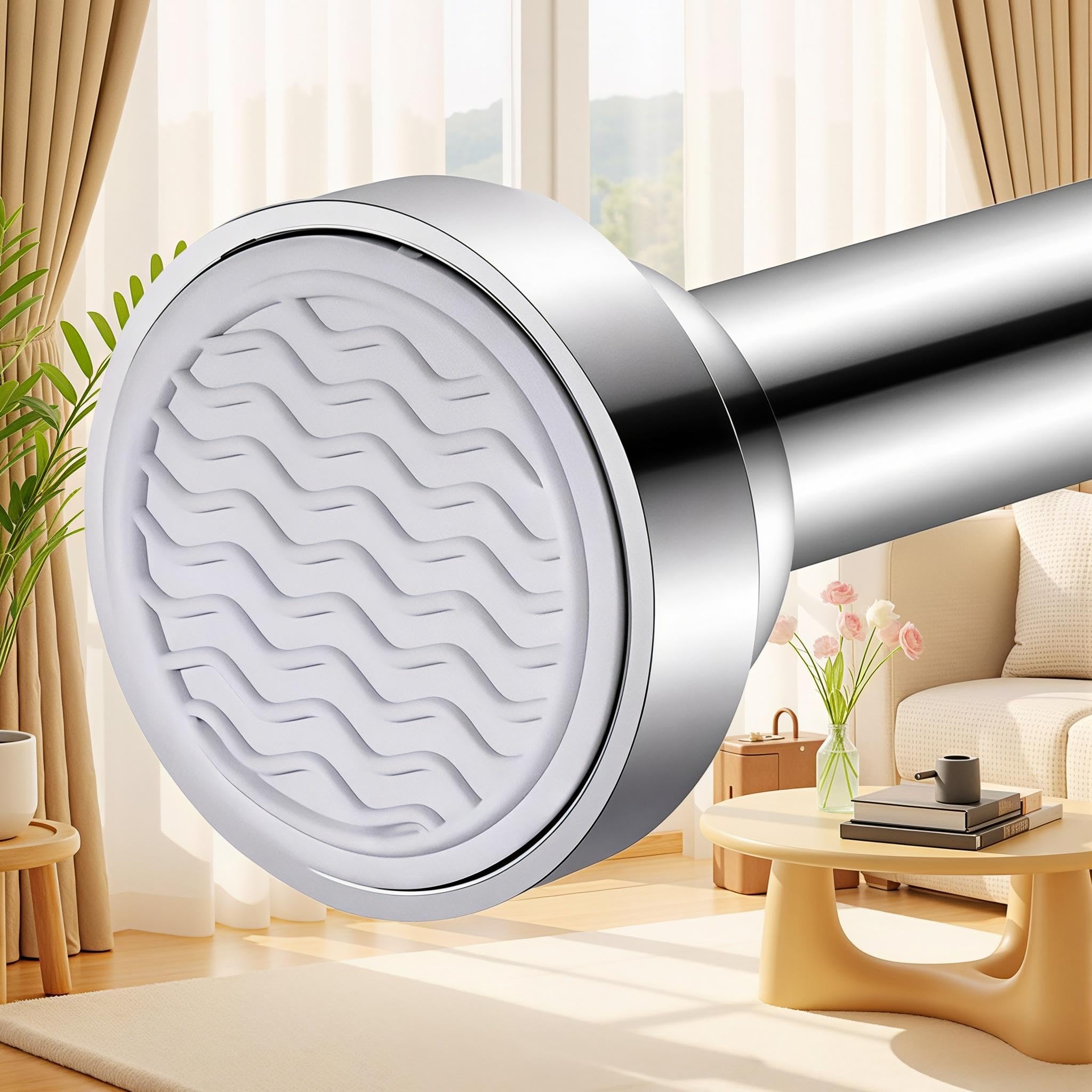 Supvox Retractable Curtain Rod 125–220 cm for Shower or Door with No Drill Setup | Modern Home Decor