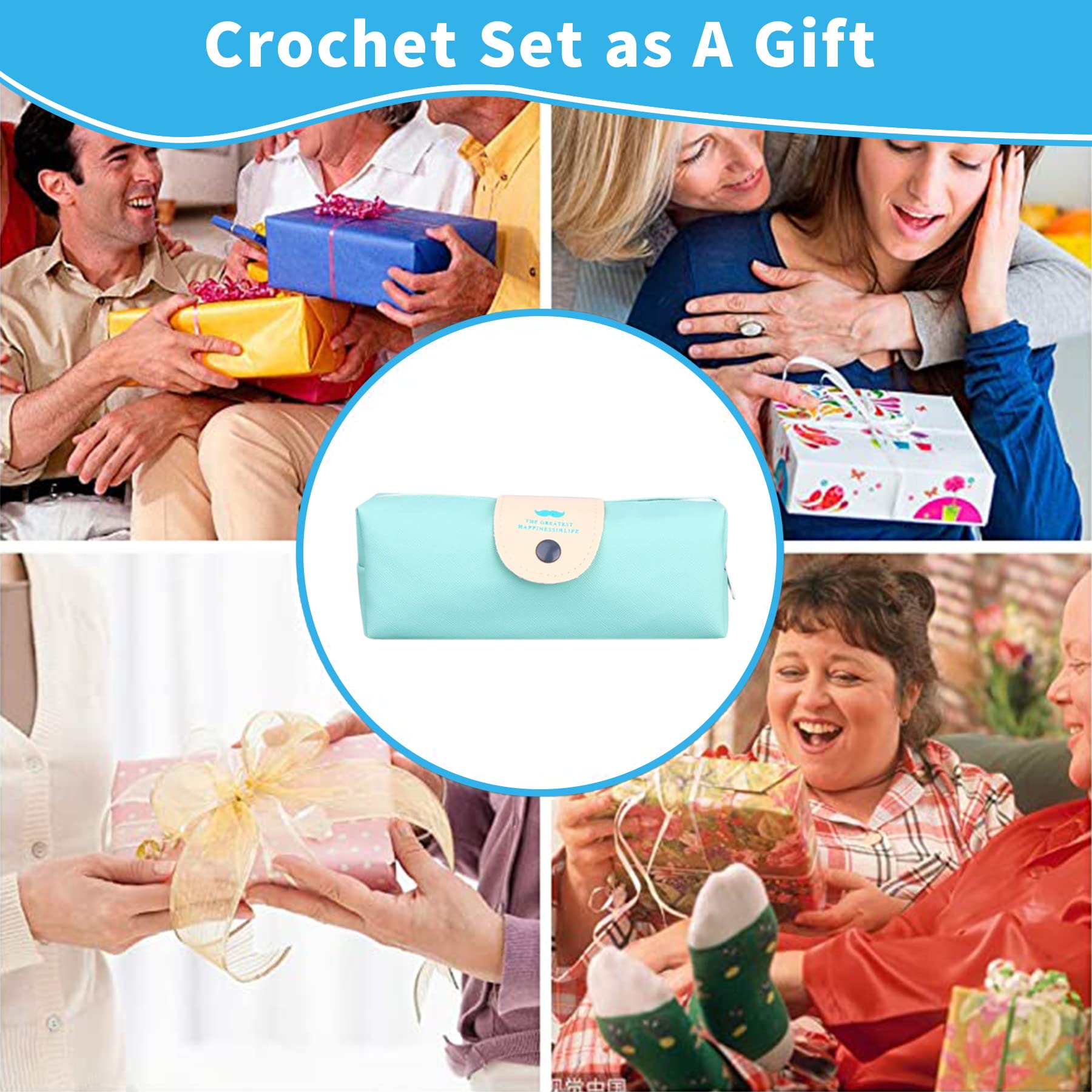 ELEPHANTBOAT Crochet Kit for Knitting and Weaving with 31 pcs Hooks 2–8mm | Smooth Bamboo Tools