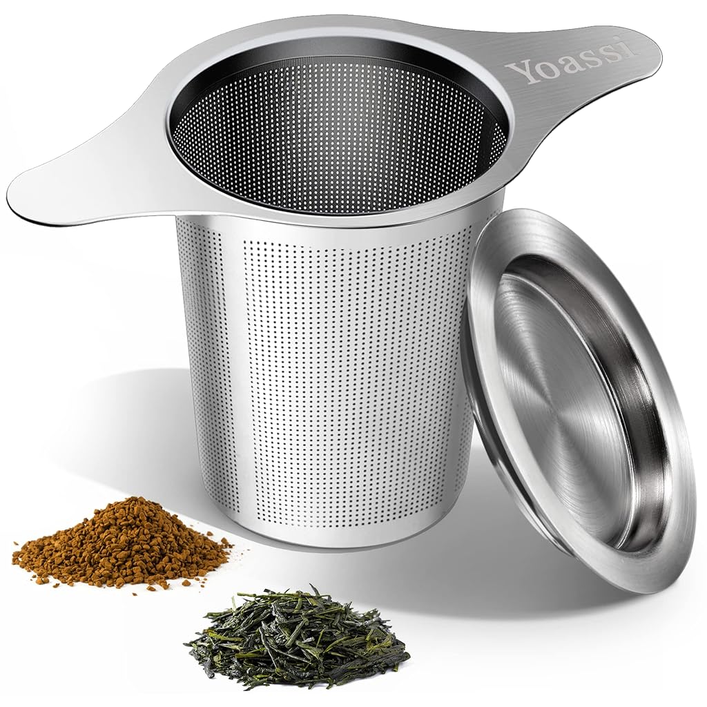 ZIBUYU® Tea Infuser Steeping Infuser with Lid, Stainless Steel Fine Mesh Tea Strainer-for Loose Tea Leaf, Flavored Tea, Tea Bag, Herb Tea, Universal Travel Steeping Infuser for Drinkwares