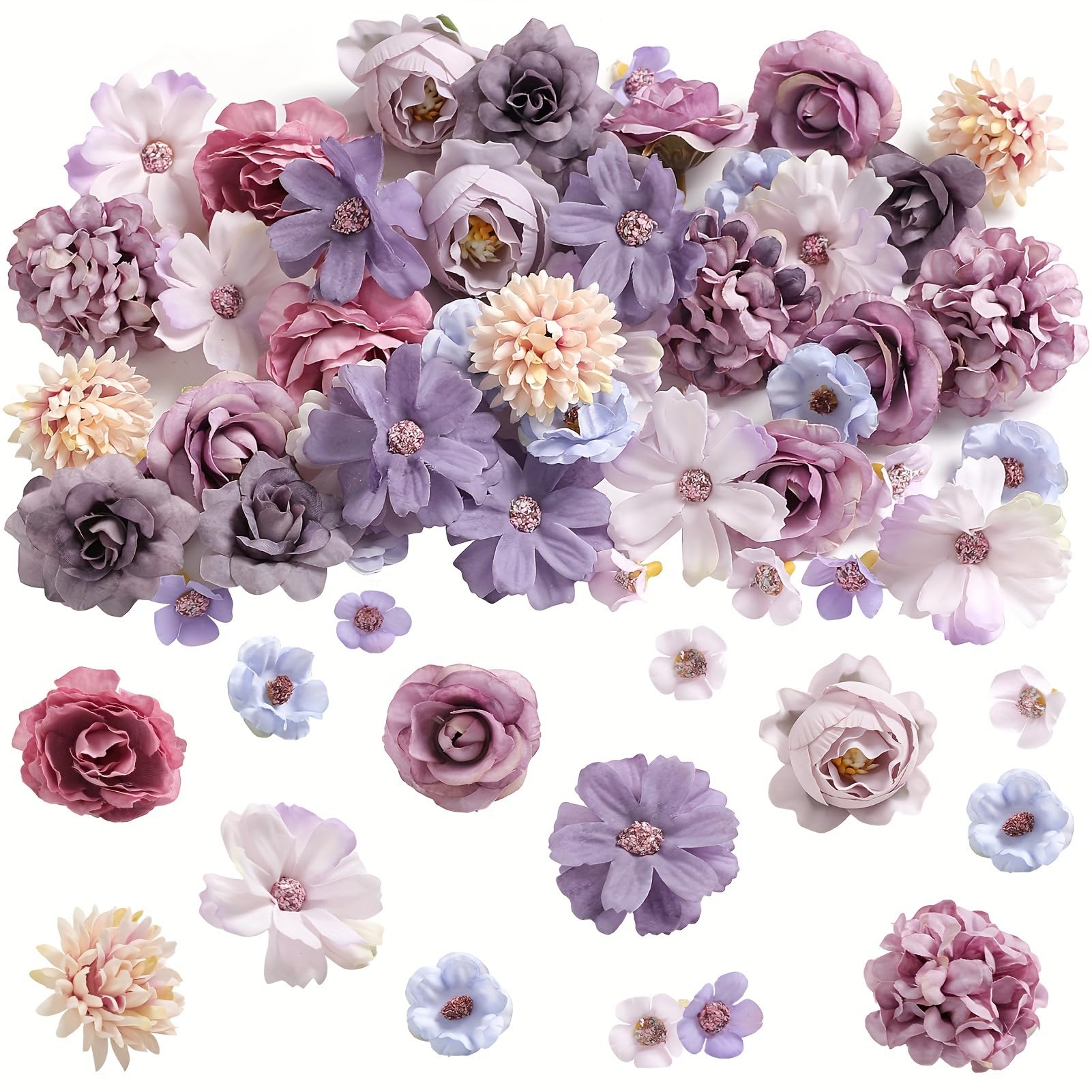 Supvox Artificial Flower Decorations for DIY Crafts featuring 18 Mixed Purple Pieces | Home Décor