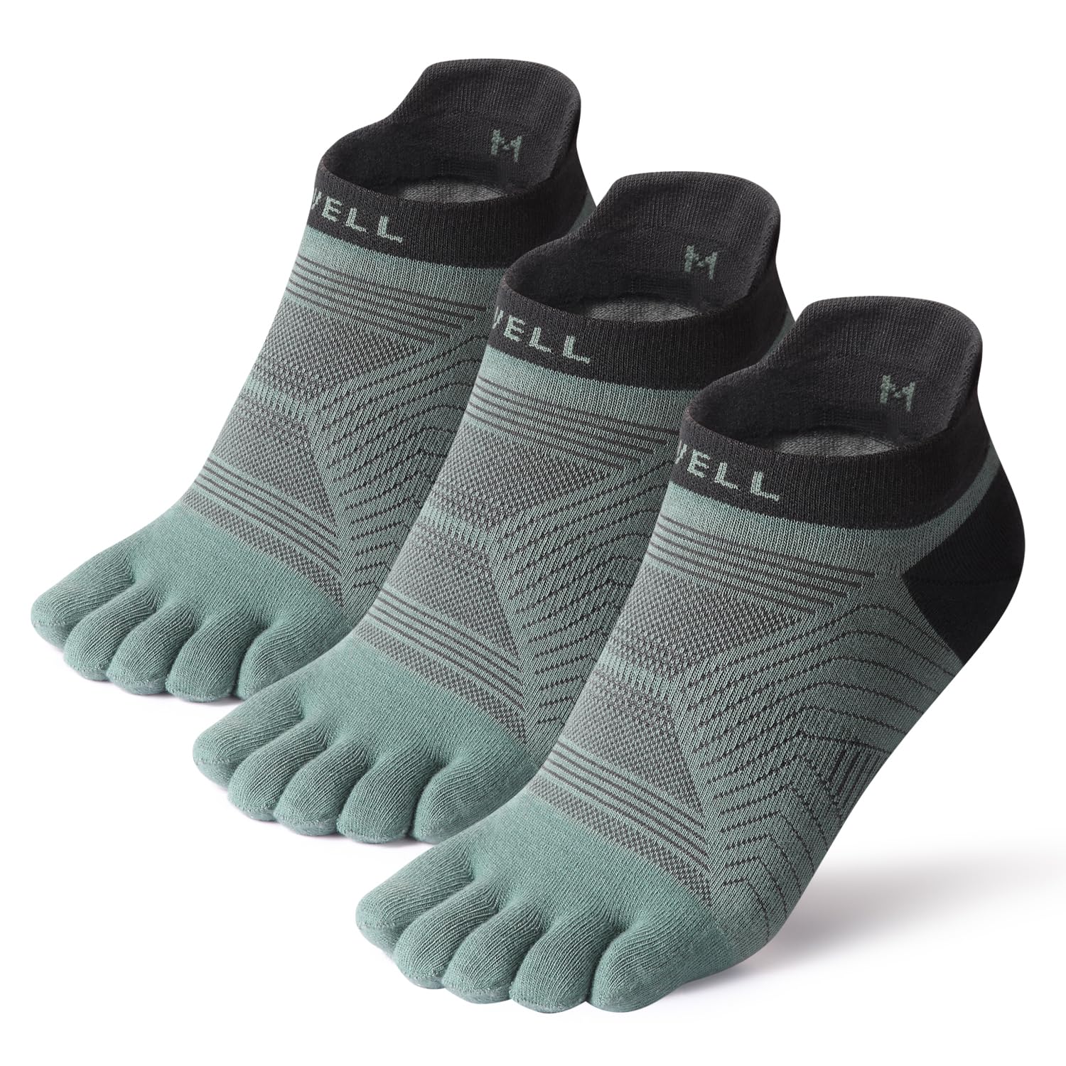 Proberos® Yoga Socks for Men Women 5-Toe Socks Toesocks Moisture-Wicking Cotton Towel Cloth Sport Ankle Anti-Skid Floor Toe for Exercise,Running,Yoga M Grey