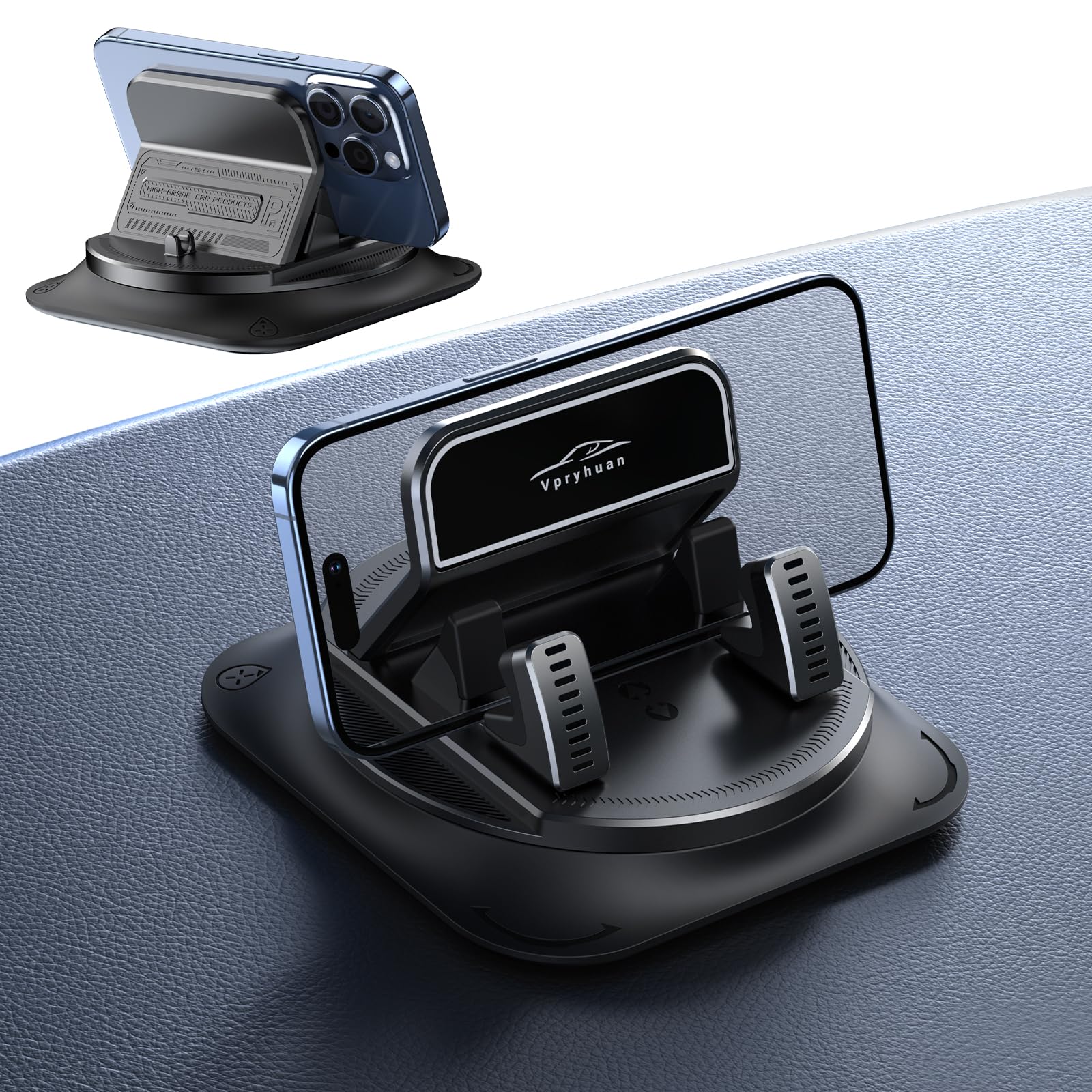 STHIRA® 360 Degree Rotation Dashboard Phone Holder for Car, Anti-Slip Grips & One-Hand Operatio