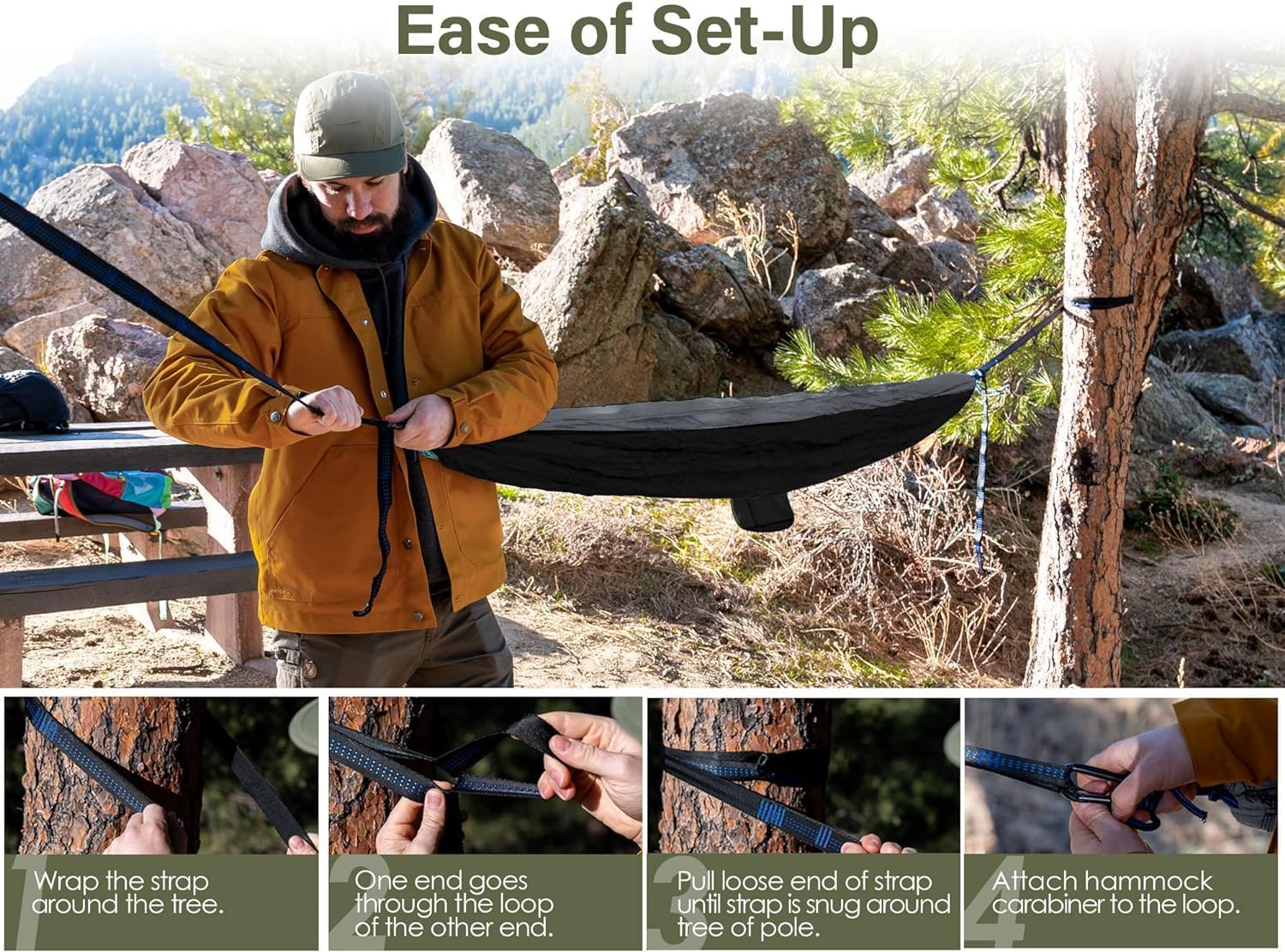 Supvox Camping Hammock for Outdoor Relaxation with 200 kg Load 275 x 140 cm Nylon | Portable Swing for Adults and Kids