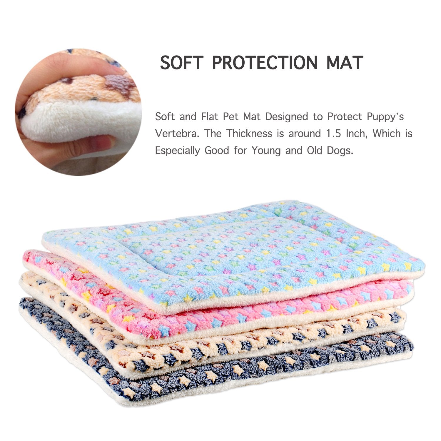 SNOWIE SOFT Pet Bed Cushion for Dogs and Cats featuring 60×80cm Cotton Fleece Pad | Washable Mat