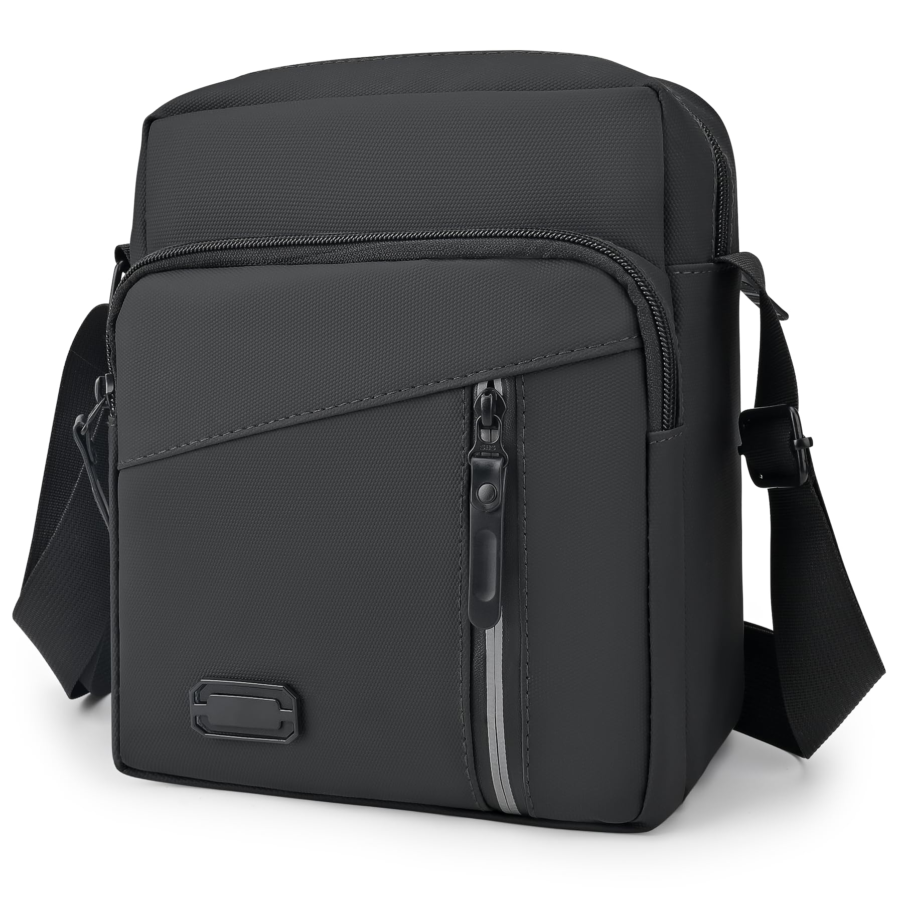 GUSTAVE Sling Bag for Men featuring 21cm x 8cm x 26cm storage with waterproof polyester | Black Crossbody Shoulder Bag