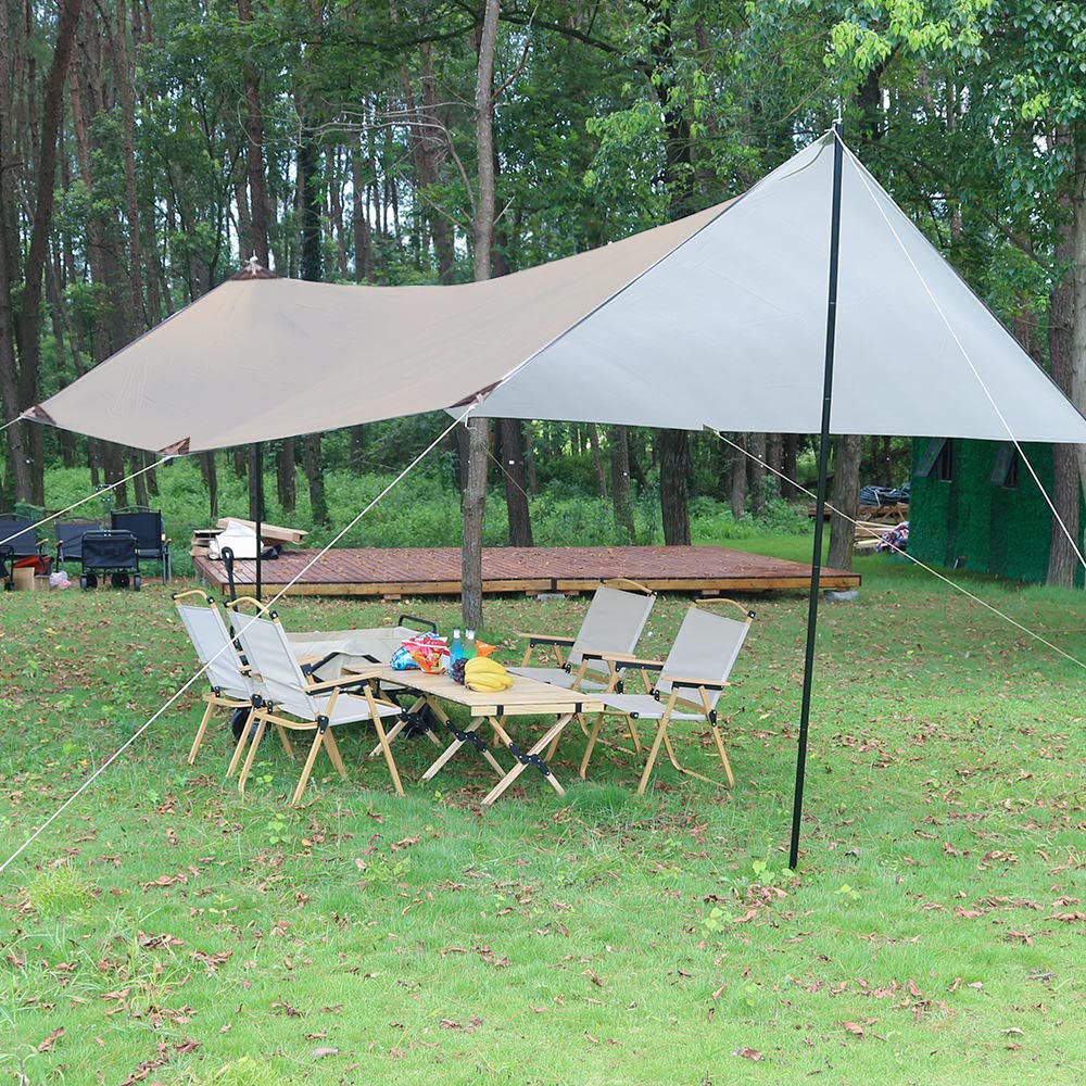 Proberos Sunshade Canopy for Camping and Picnic featuring 10x10ft Size and 210D Oxford Fabric | UPF 50+ UV Protection with Black Coating Lining
