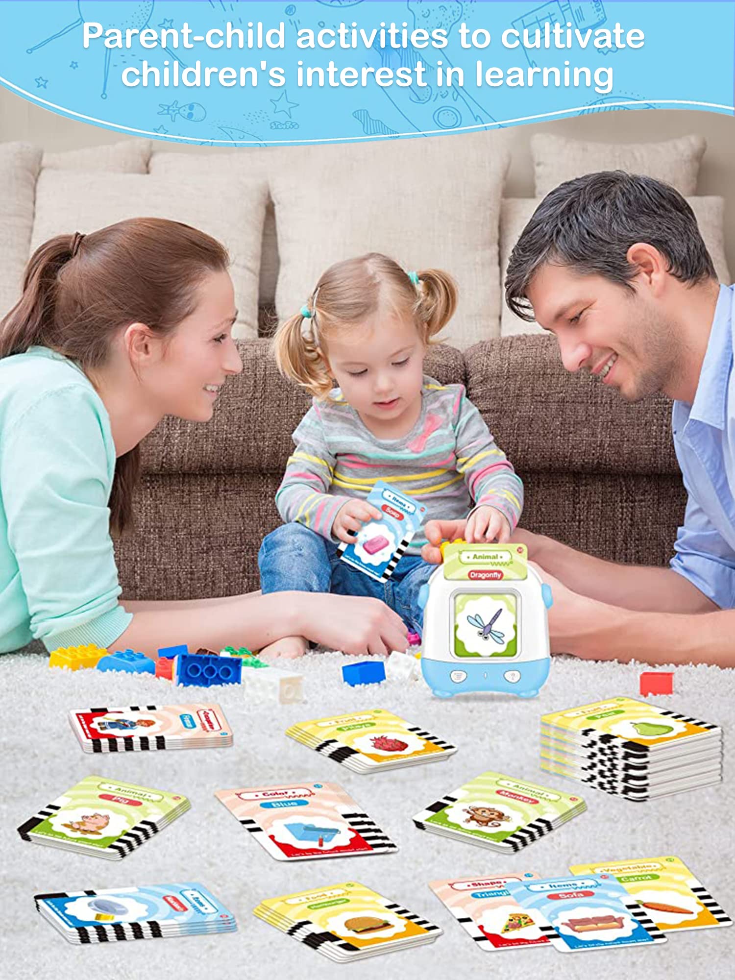 SNOWIE SOFT Talking Flash Cards Learning Toys for Kids with 120 Cards and Quiz Mode | Rechargeable Reading Machine