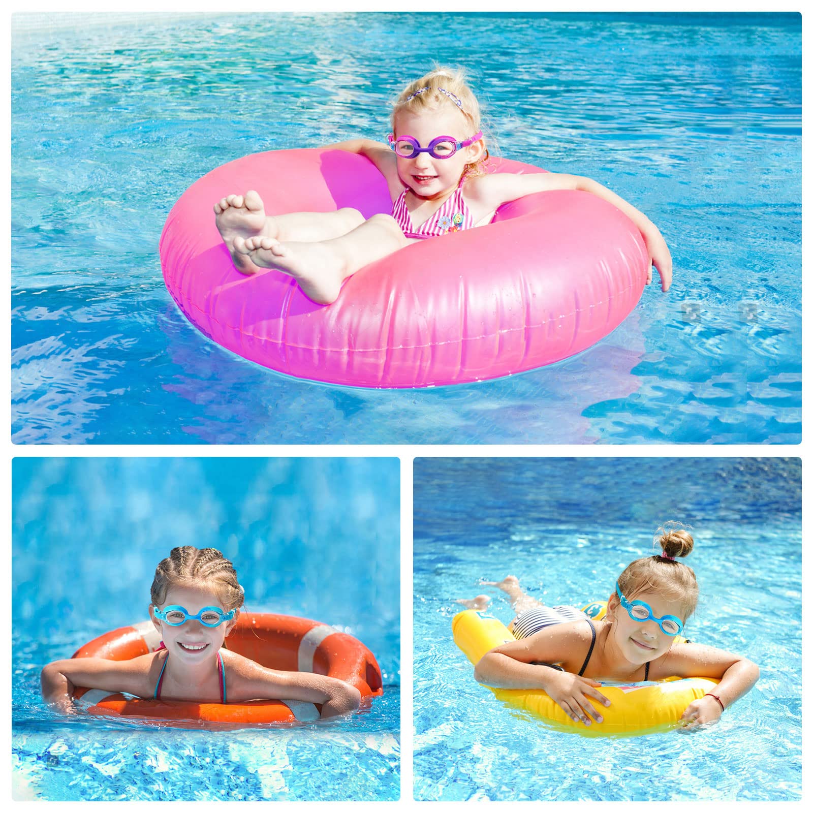 Proberos Swimming Goggles for Kids 4–14 with Anti-Fog HD Lens and Soft Silicone Seal | Pink Set