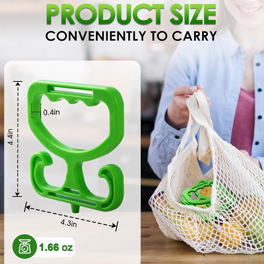 HASTHIP® Shopping Bag Handle - 2 Pack Carry Bags Carrier Handle for Shopping, Buckets & More | Comfortable Grip, Holds 100lbs - Orange