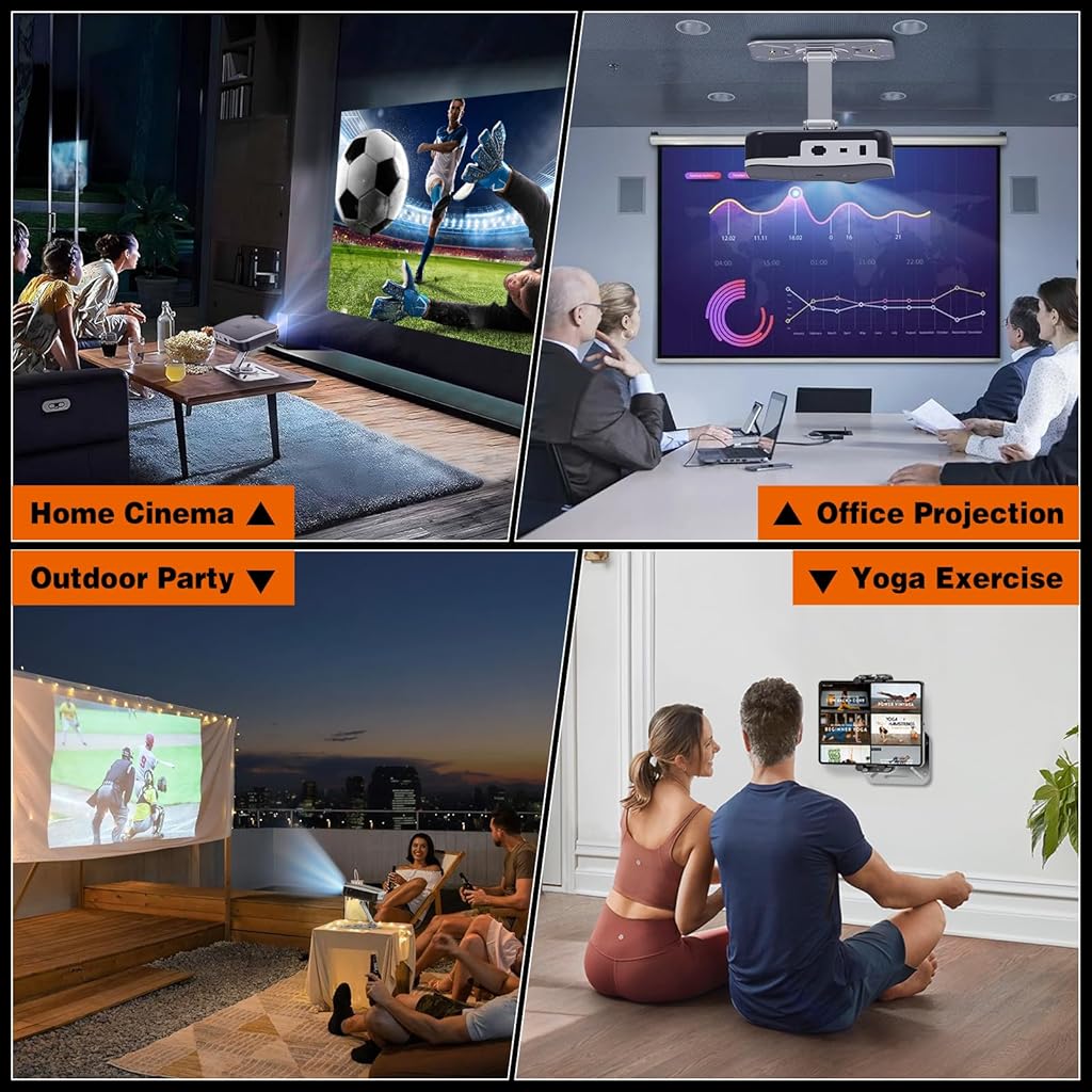 [Second-hand]ZORBES@ Projector Stand Aluminum Alloy Stand Base 360 Rotatable Desk Projector Holder with Folding Arm Universal 1/4 Screw Projector Holder Projector Desk Mount