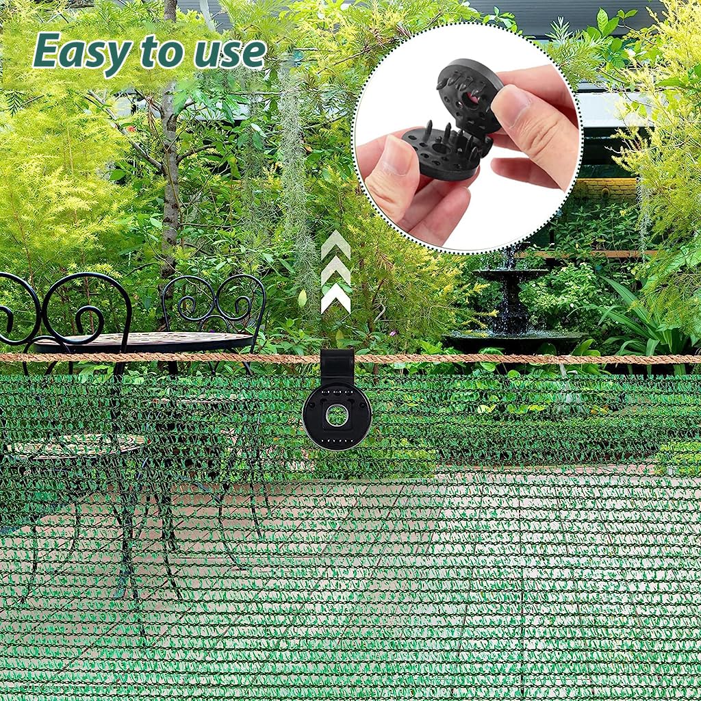 Venzina Sunshade Net Clips for Gardening and Agriculture 30 pcs featuring One Piece Round Design