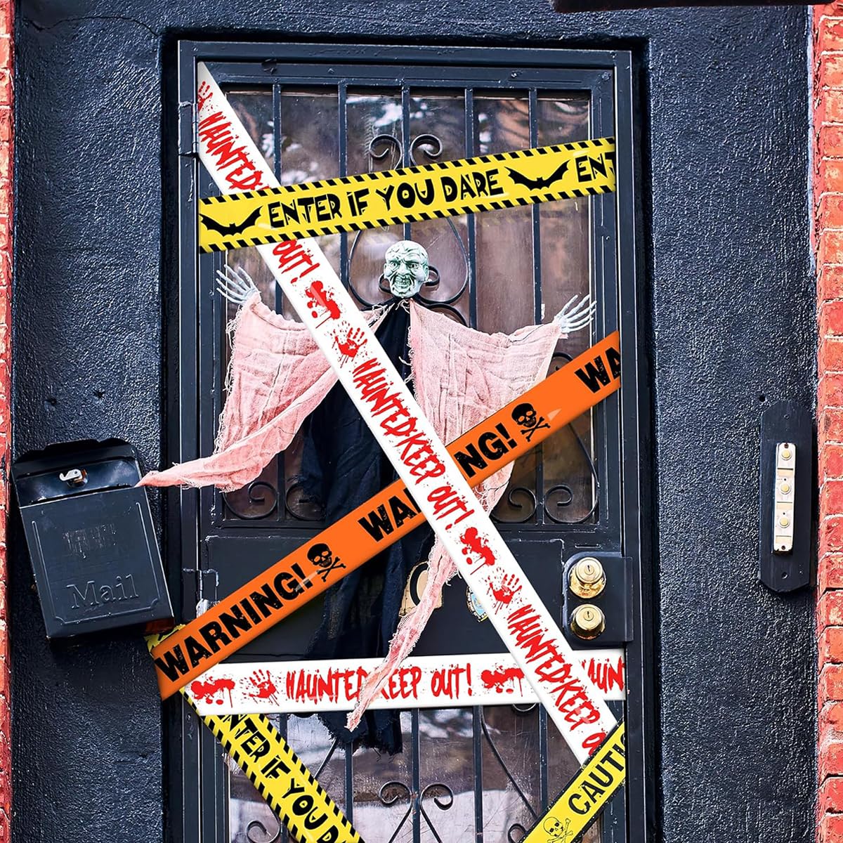 PATPAT Halloween Caution Tape for Haunted Party Decoration with 3 Designs and 27m Length | Non-Adhesive Warning Rolls for Door Window and Stair Decor