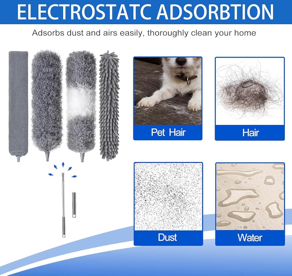 Supvox® Microfibre Feather Duster Bendable Washable Long Duster