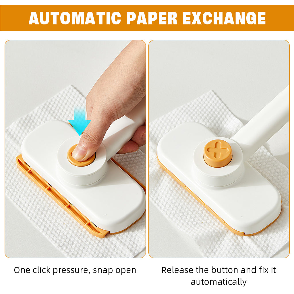 Supvox Small Mop Handheld Small Mop for Used Cloth, Used Disposable Face Towel Non-touch Press Button Release Design Multipurpose Bathroom Sink Kitchen Sink Countertop Cleaning Mop