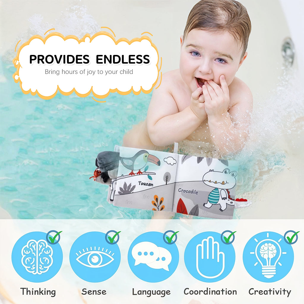 SNOWIE SOFT Baby Cloth Books, 3D Touch Feel High Contrast Cloth Book