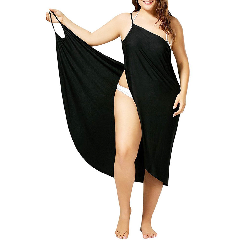 PALAY Fashion Pareo Women Beach Cover Bikini Cover-up Wrap Cover Dress Thin Strap Beach Cover-up Backless Dress Sarong, L