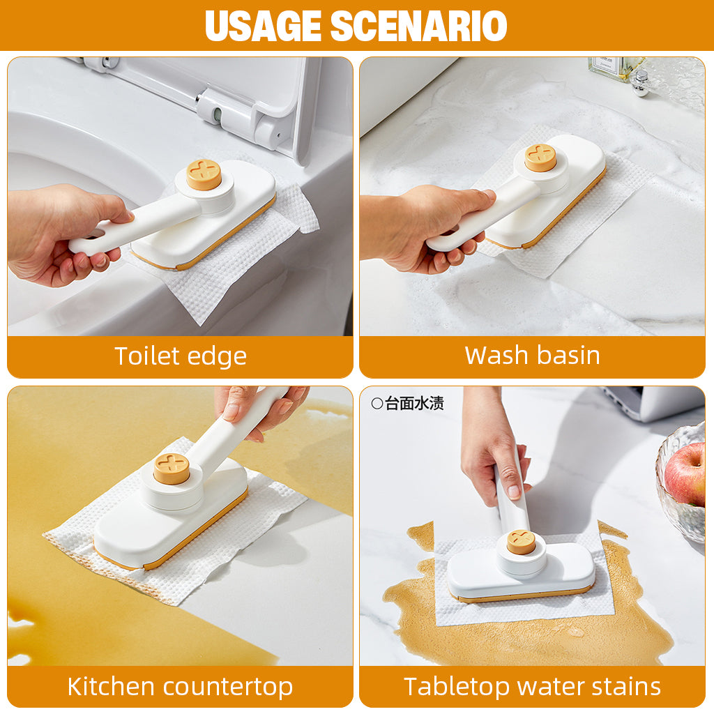 Supvox Small Mop Handheld Small Mop for Used Cloth, Used Disposable Face Towel Non-touch Press Button Release Design Multipurpose Bathroom Sink Kitchen Sink Countertop Cleaning Mop