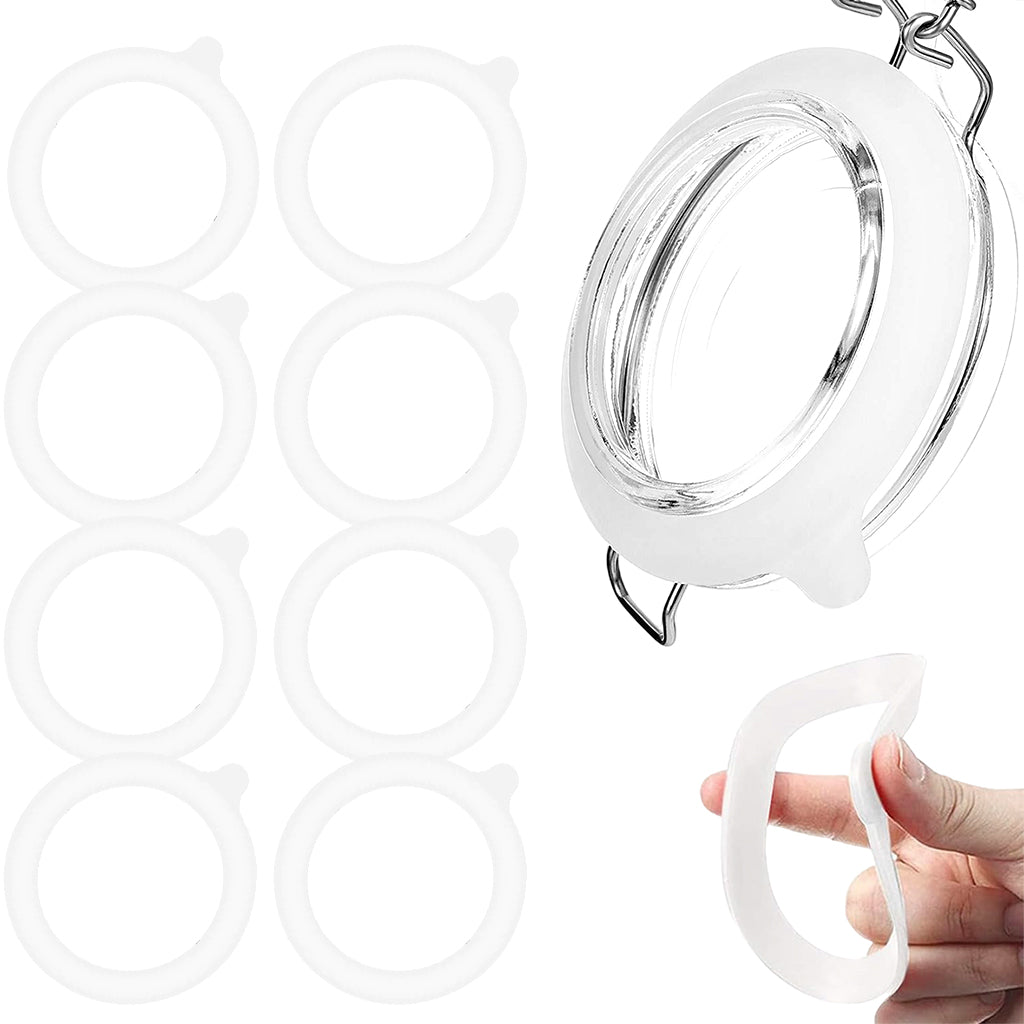 HASTHIP 8Pcs Silicone Sealing Rings for Mason Jar Inner Diameter 2.76inches Airtight Gaskets  Universal Small Mason Jar Reuseable Anti-leak Seal Rings for Aging Broken Silicone Rubber Rings