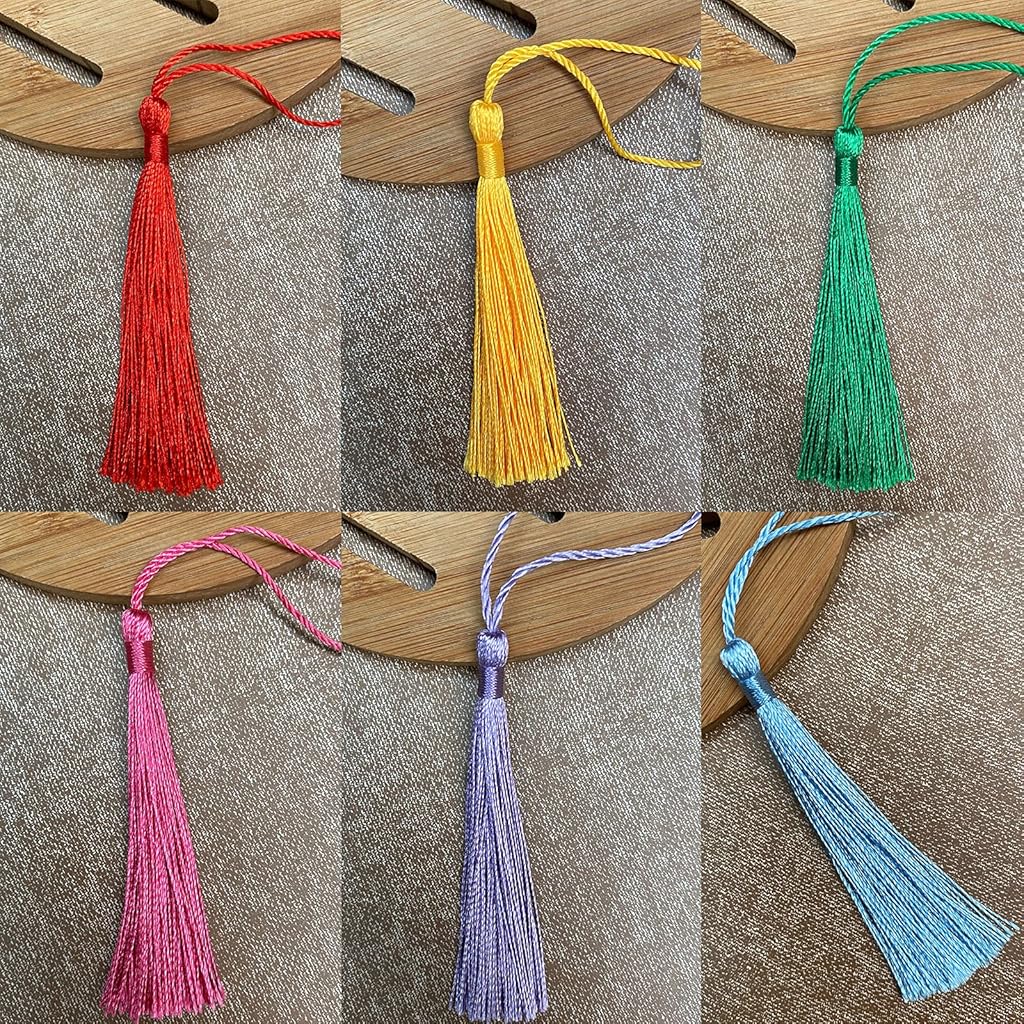 HASTHIP® Polyester 228PCS 38 Colors Handcraft Tassels with Loop for Jewelry Making Souvenir Bookmarks DIY Craft Accessory Multicolor