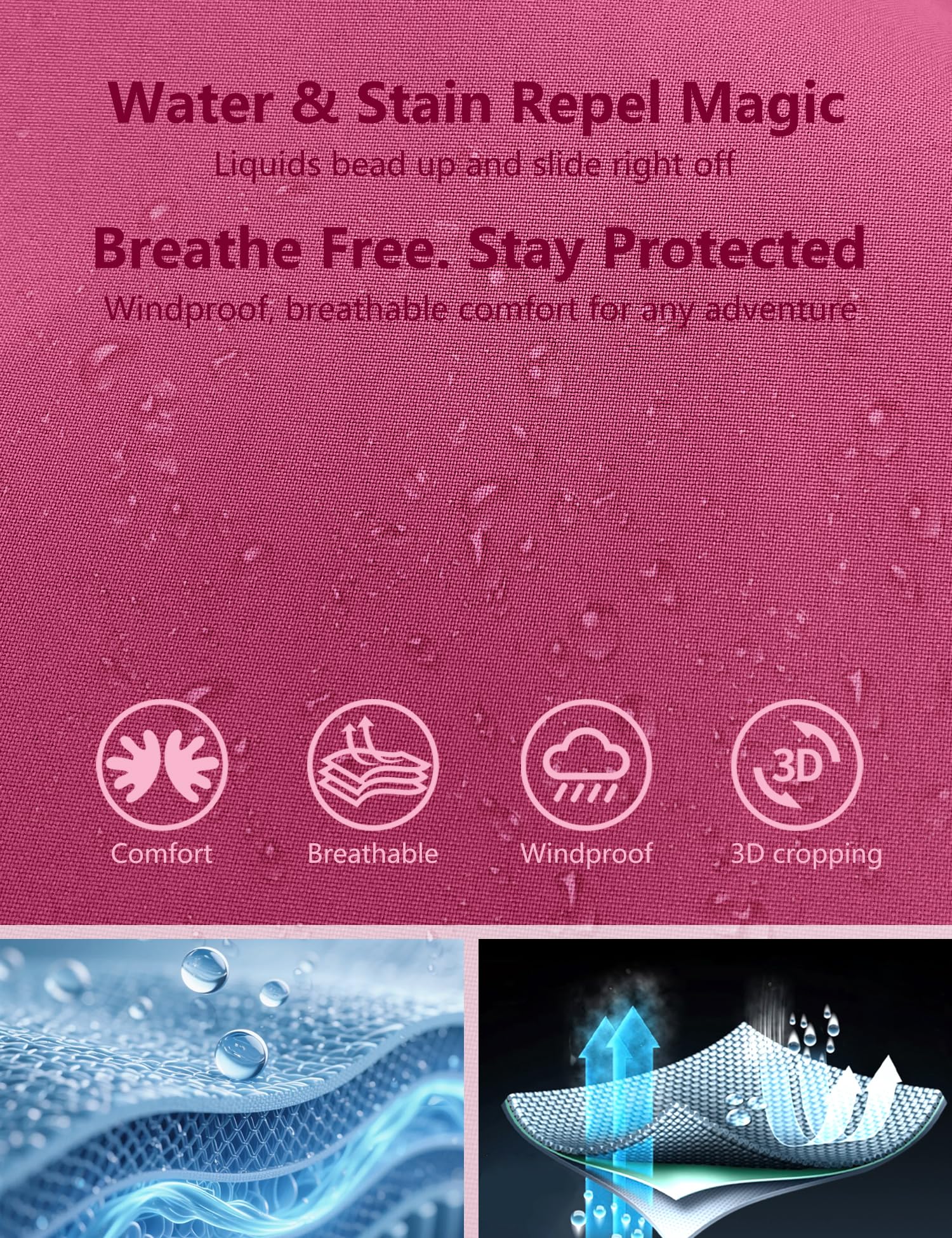 Venzina Women’s Waterproof Jacket for Commute and Travel featuring Color-Block Design | Purple