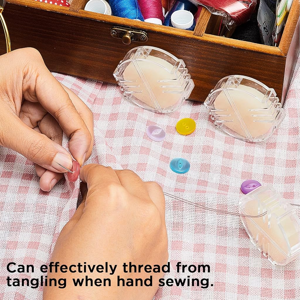 HASTHIP® Maitys 2 Pcs Thread Wax Conditioner Beeswax for Hand Sewing Embroidery Beeswax Floss Conditioner for Quilting Sewing Strengthening Line Embroidery Wax