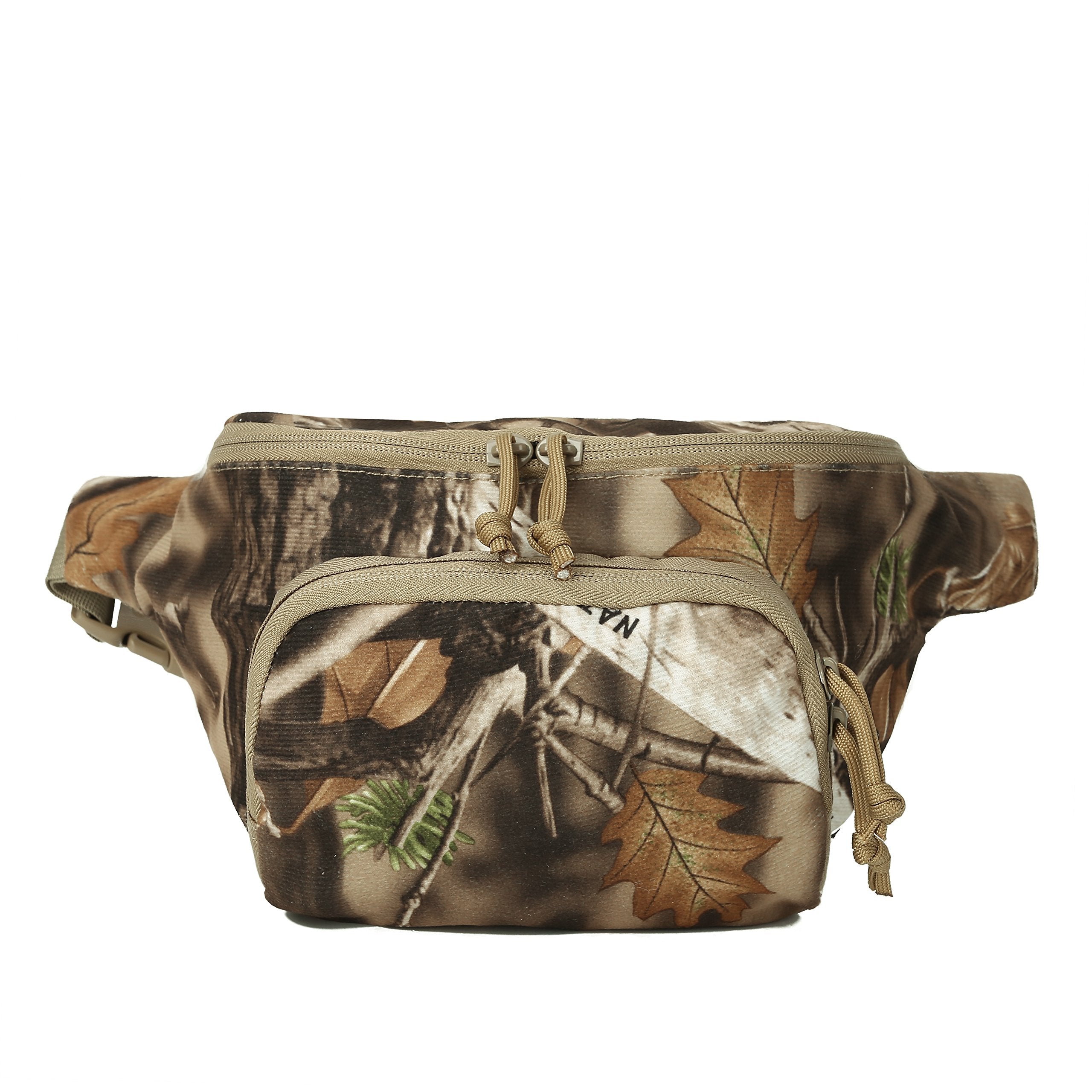 ZIBUYU® Waist Bag Fashion Printed Zippered Nylon Waist Bag Crossbody Bag Chest Bag Phone Bag, Double Layer Compact Casual Day Bag for Running, Hiking, Riding, Errands