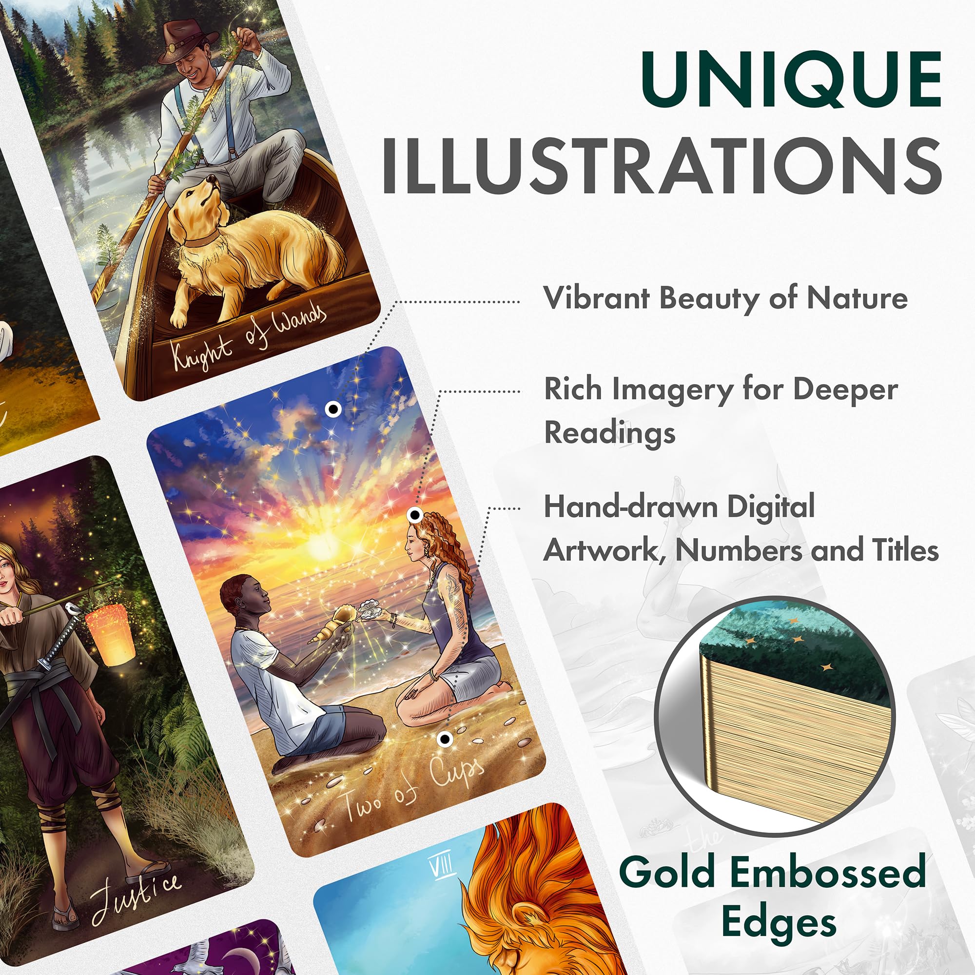 PATPAT Tarot Cards for Self Discovery with 78 Nature Inspired Deck & Vivid Artwork | Gift Set