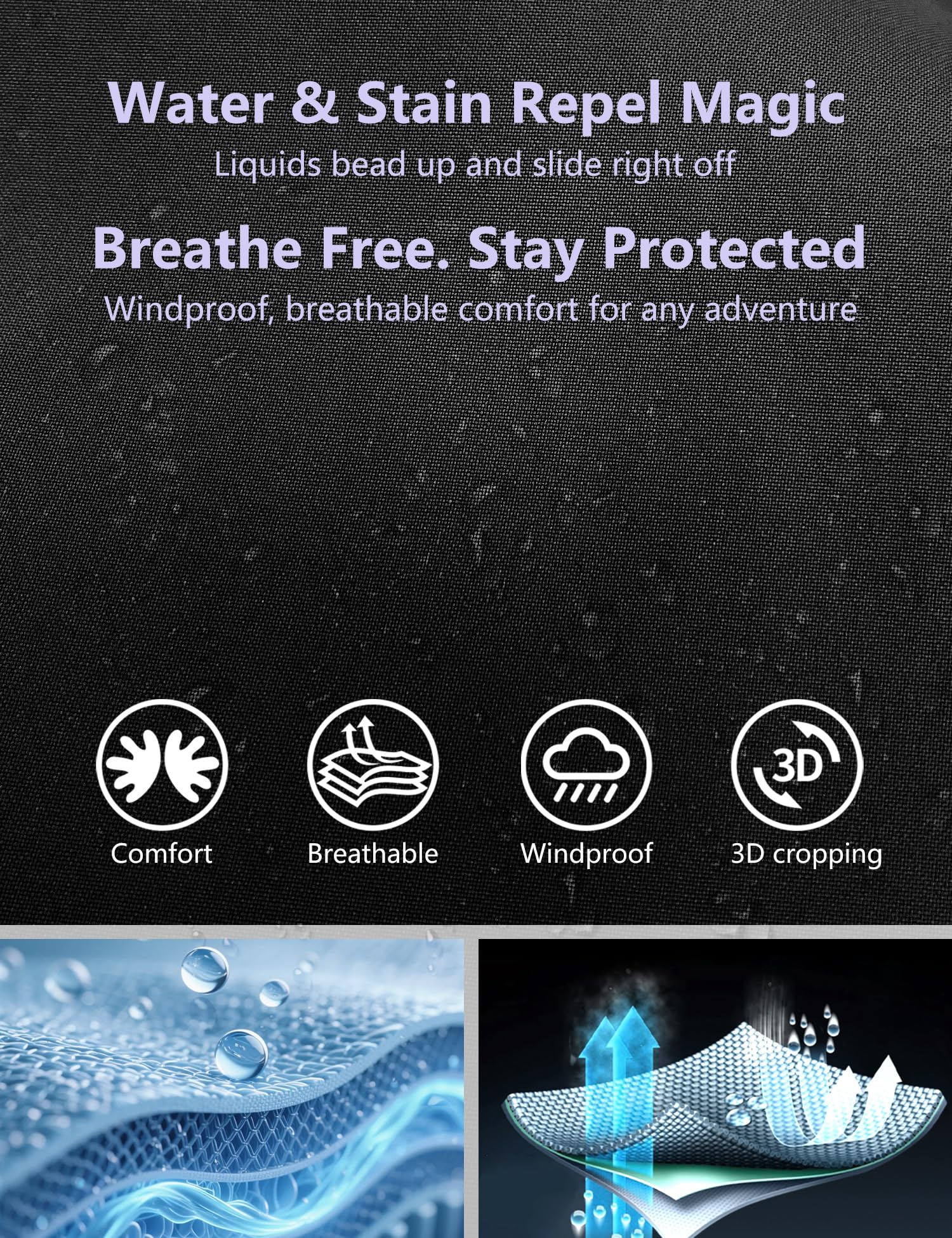 Venzina Women's Waterproof Jacket for Daily Commute and Travel featuring Color Block Design | Black L Windbreaker