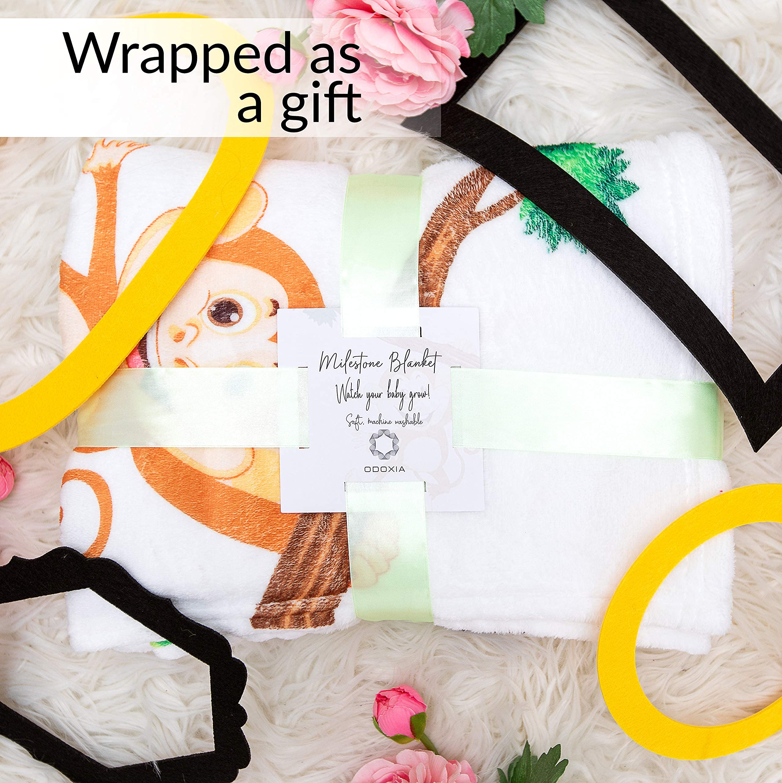 SNOWIE SOFT Flannel Baby Blanket for Monthly Pictures and Shower Gifts | Green Unisex