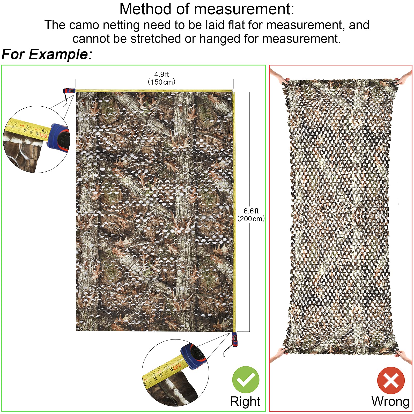 Optifit® 1.5*3m Camo Netting for Sunshade Scenarioal Decoration, Bird Watching, Hunting, Military Training, Lightweight Durable Camouflage Net Military Nets, Woodland Camo Netting for Camping Shooting