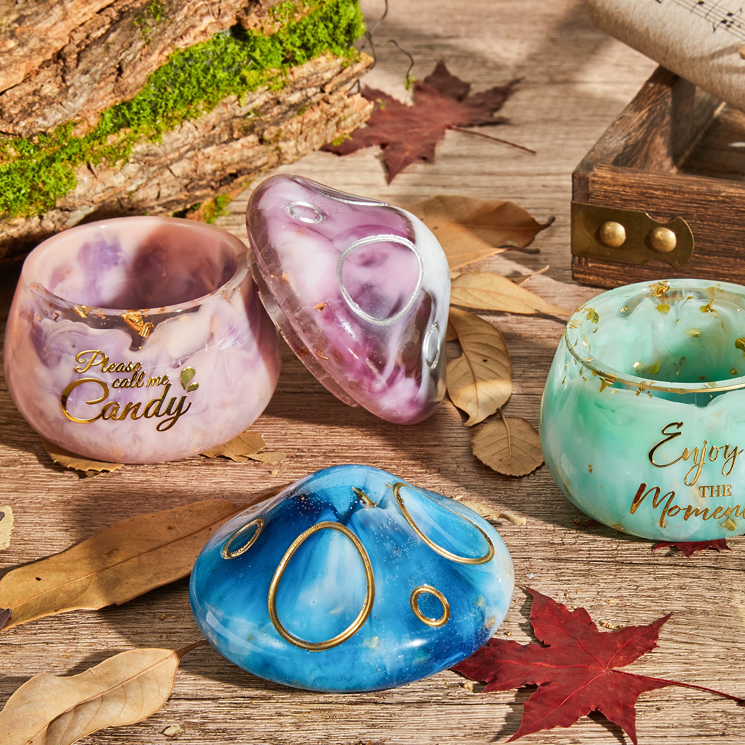 HASTHIP Resin Molds for DIY Epoxy Craft featuring 2 Part Mushroom Jar Design 3PCS | with 3.26×2.16 in Base and 4.17×2.48 in Lid