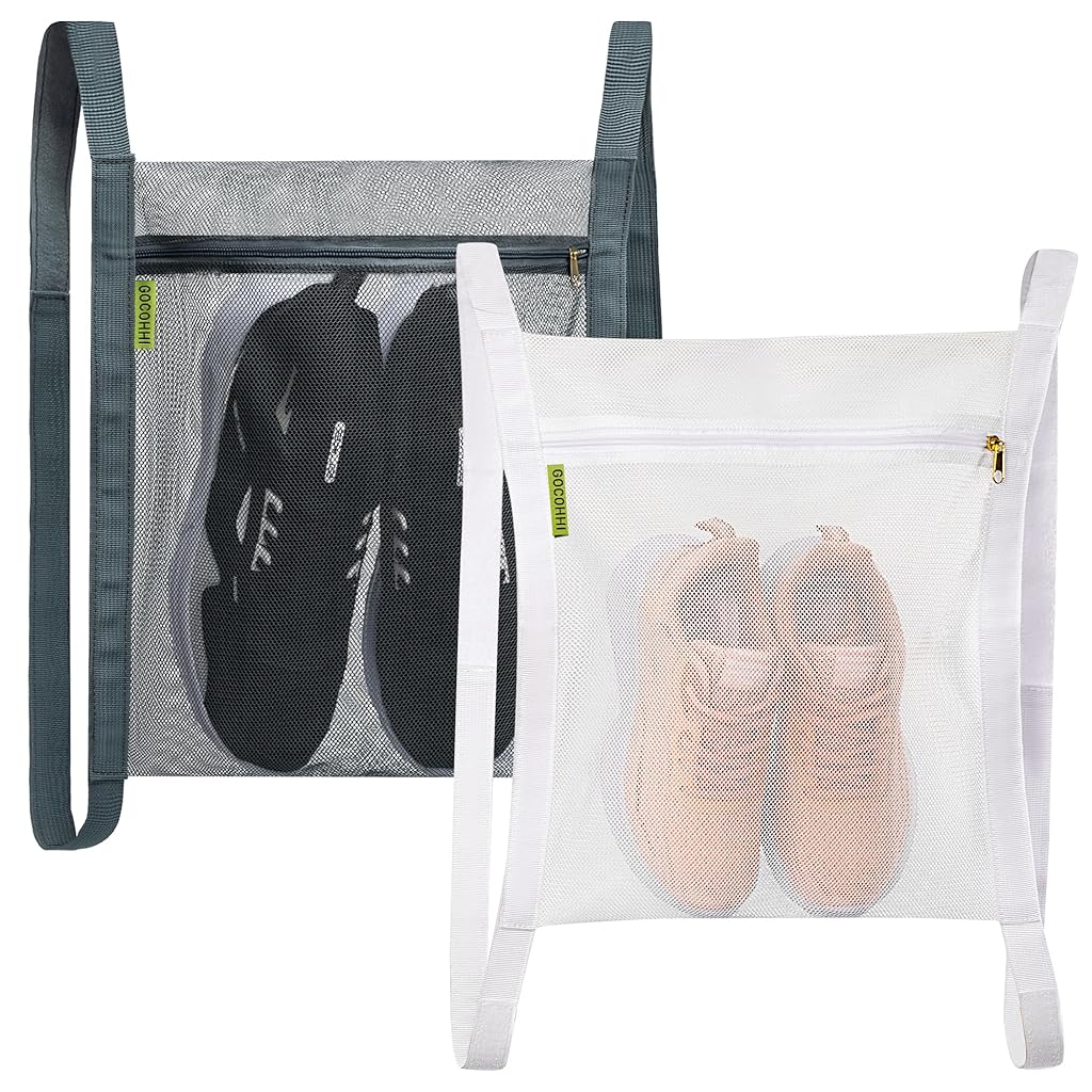 HASTHIP® Sneaker Drying Bag, Shoe Dryer Mesh Bags, Sneaker Wash & Dry Net Bag for Dryer, Large Mesh Laundry Bags with Zipper and Strap for Most Dryers Door, 15.7
