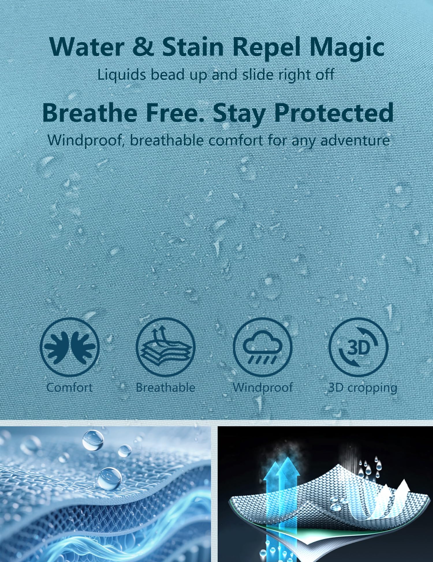 Venzina Women's Waterproof Jacket for Travel and Daily Commute featuring Color Block Design | Blue XL