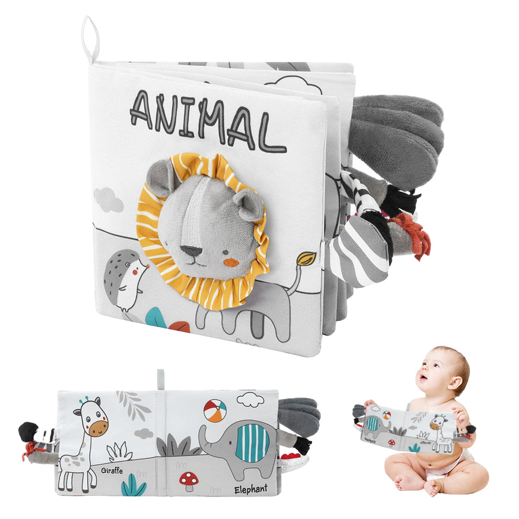 SNOWIE SOFT Baby Cloth Books, 3D Touch Feel High Contrast Cloth Book