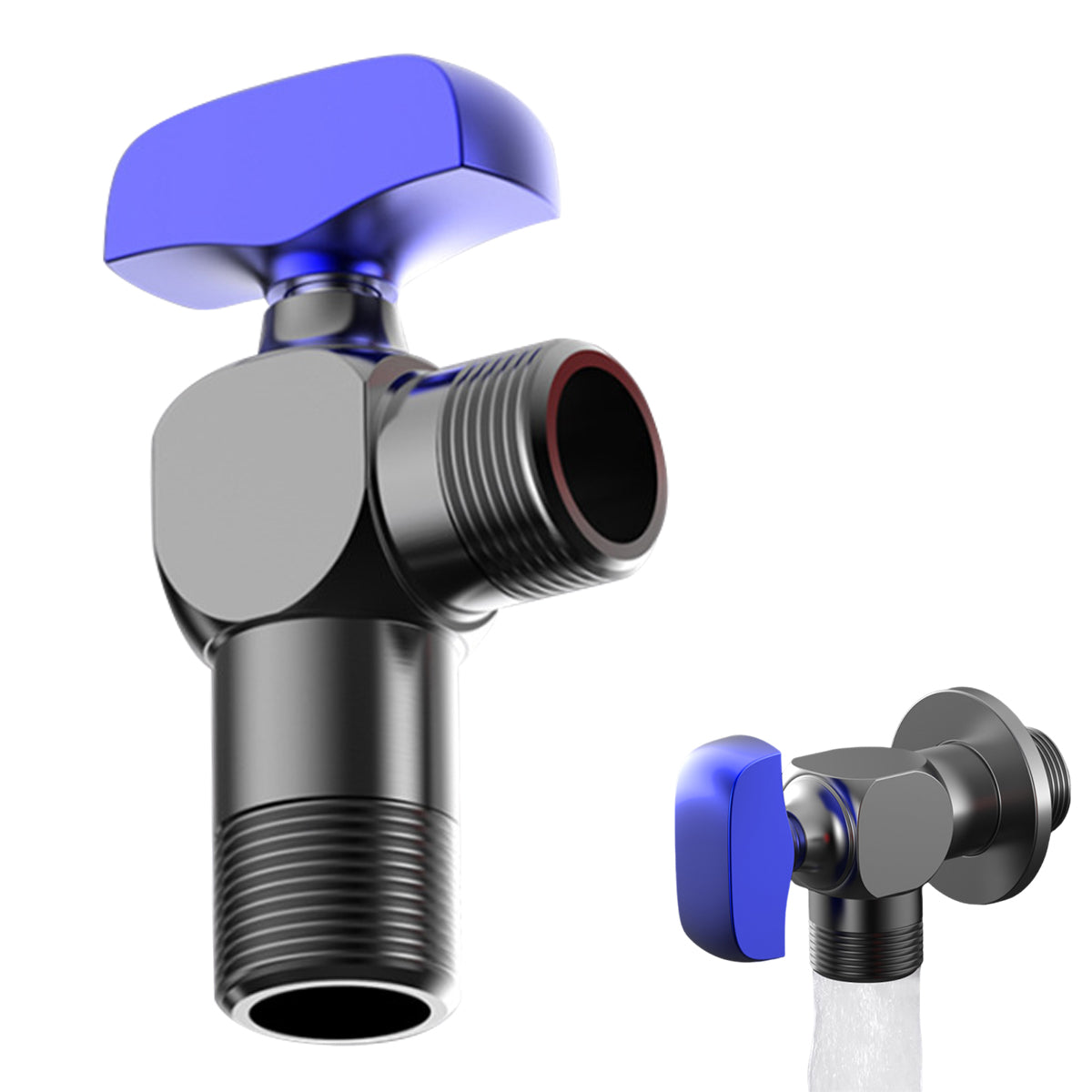 HASTHIP Shower Water Inlet Valve Angle Valve Bathroom Shower System Wall Water Inlet Valve with Control Knob All Copper Gas Water Heater Universal Angle Valve