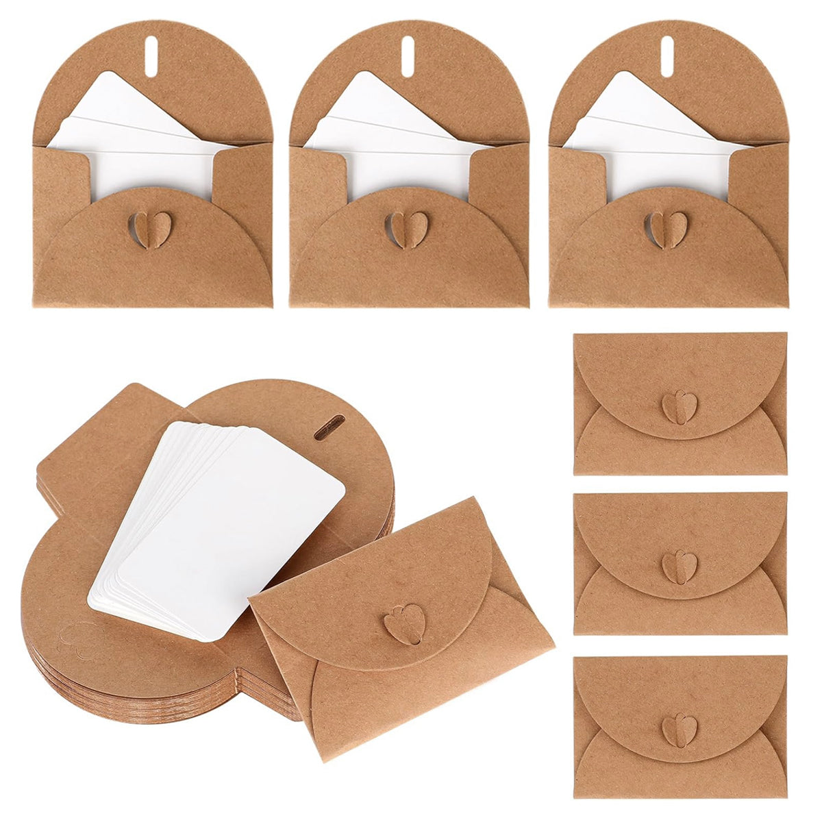 OFIFO 50Pcs Envelopes with 50Pcs Blank Cards Greeting Card Envelopes 4.1x2.7 inches Hard Paper Envelopes for Gift Cards, Post Cards, Wedding Invitations, Letters