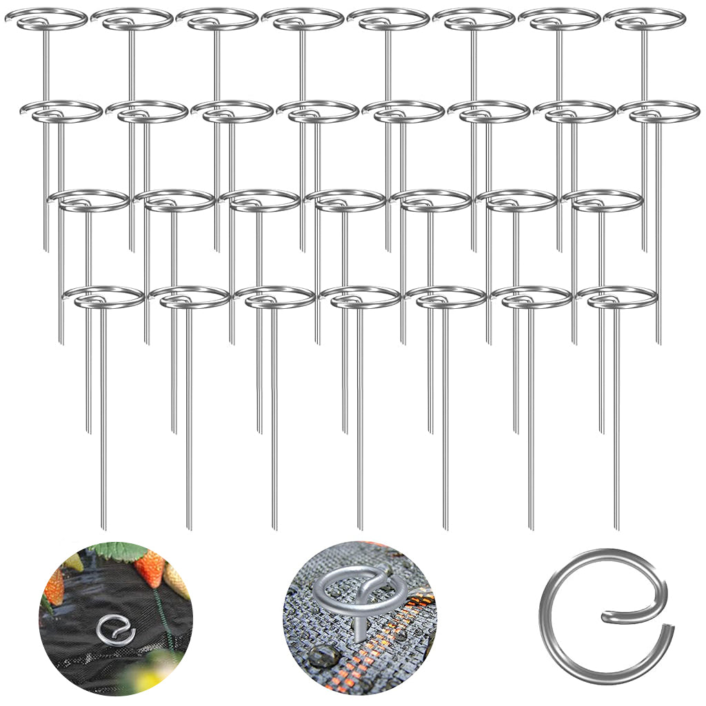HASTHIP 30pcs Landscape Staples 5.98 Inches Turf Steel Ground Nails Multi Purpose Camping Windproof Nails