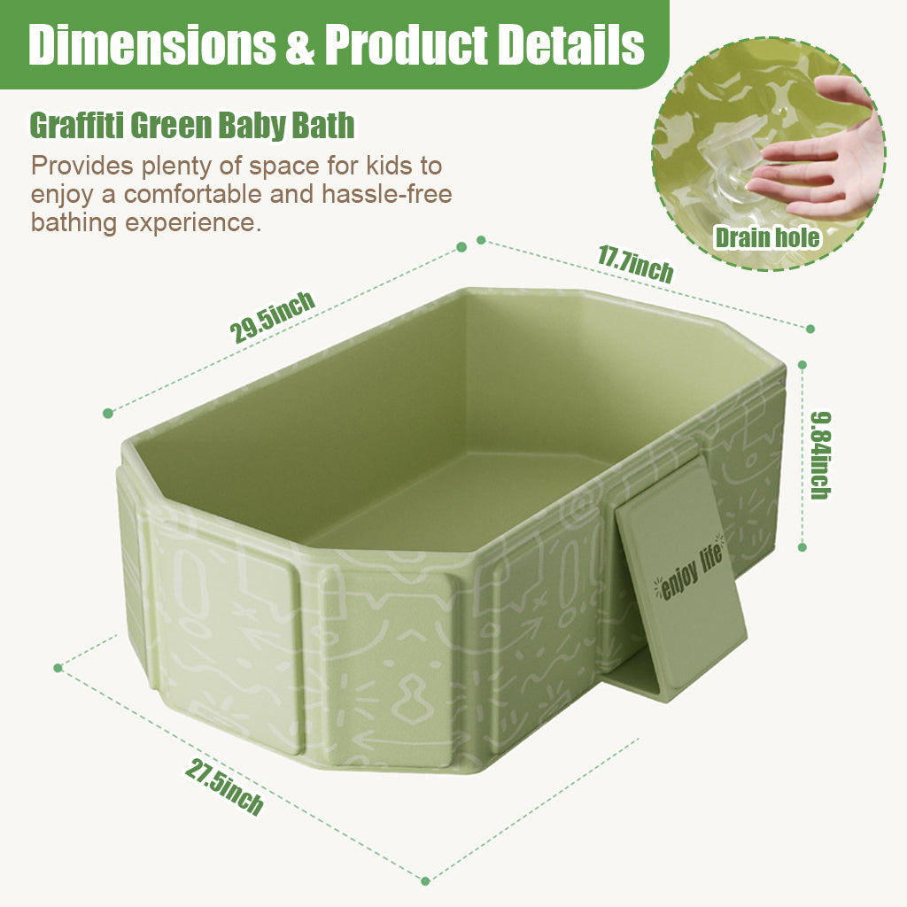 SNOWIE SOFT Child Bath Tub Folding BathingTub for Child 0-8 Years Old Waterproof PVC Bath Tub Multi Layer Insulation Baby Bathing Tub