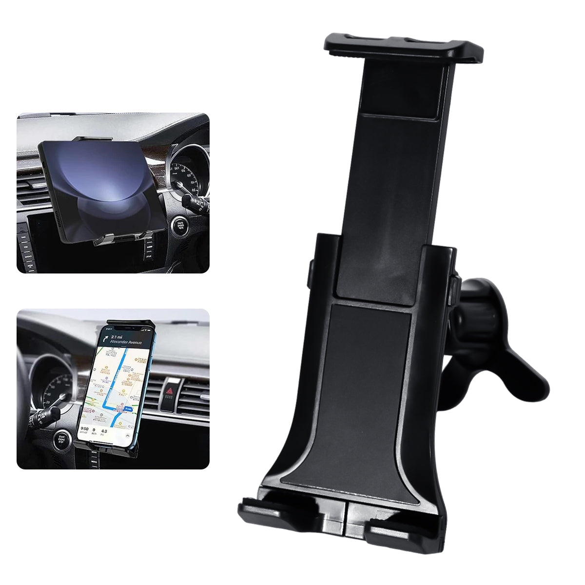 STHIRA® Car Phone Holder Tablet Holder for Air Vent Universal 4-11 inches Phone / Tablet Mount 360 Degree Rotatable Phone Mount Adjustable Secure Screw Mount Design Rubber Liner Design